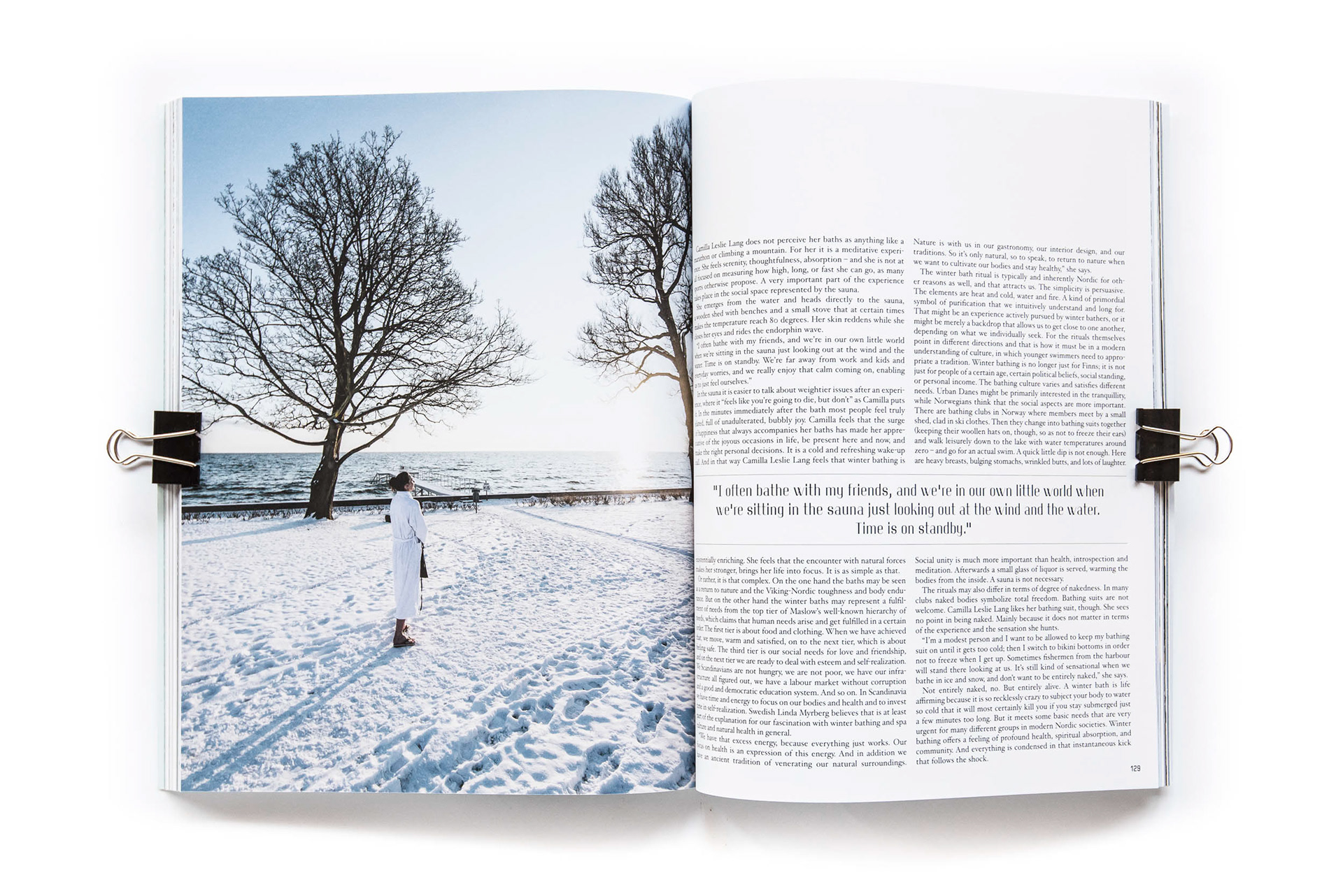 Winter bather - woman swimming - editorial for OAK Magazine - photo Martin Kaufmann