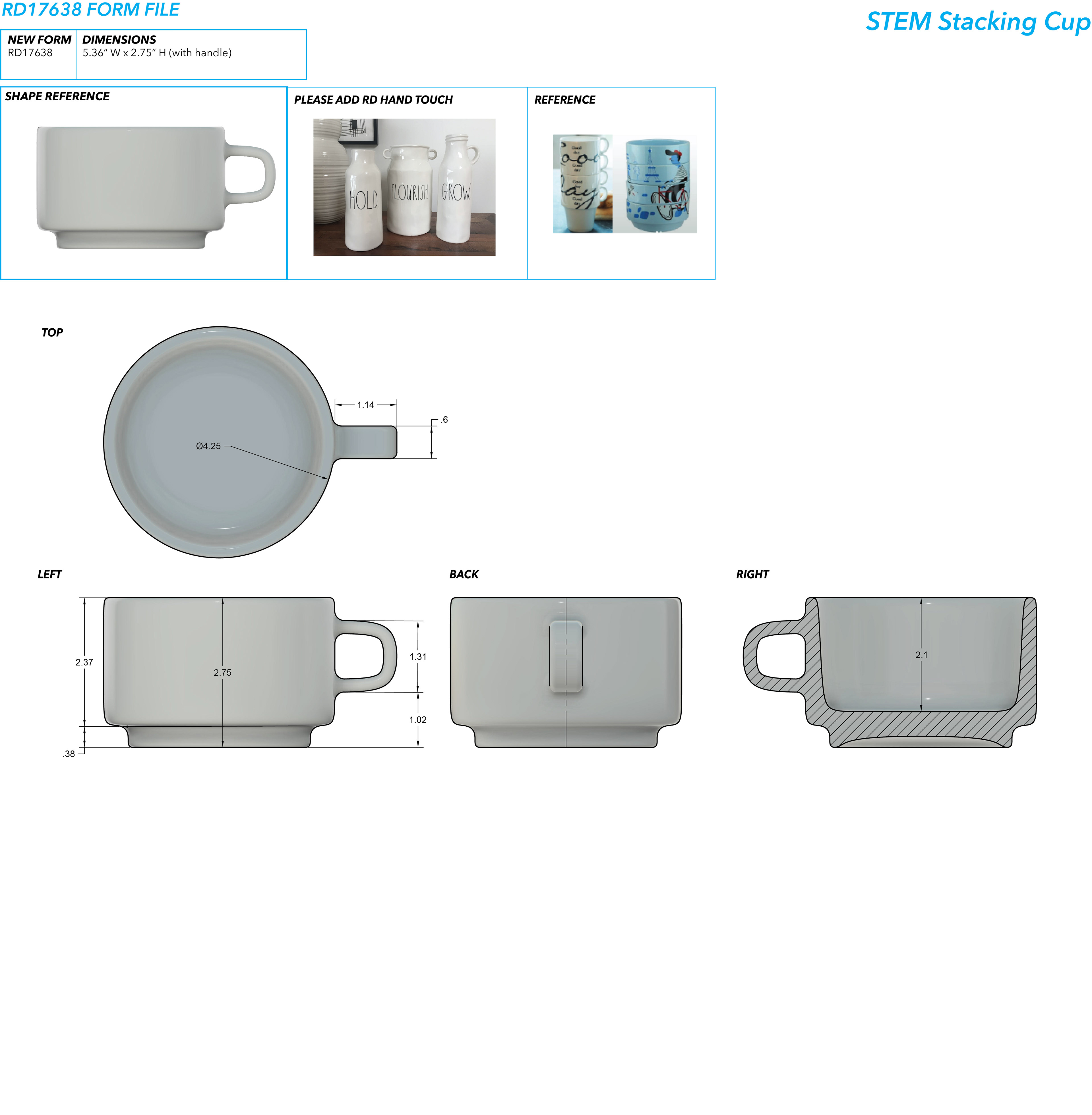 Technical Drawings for the Mug form file
