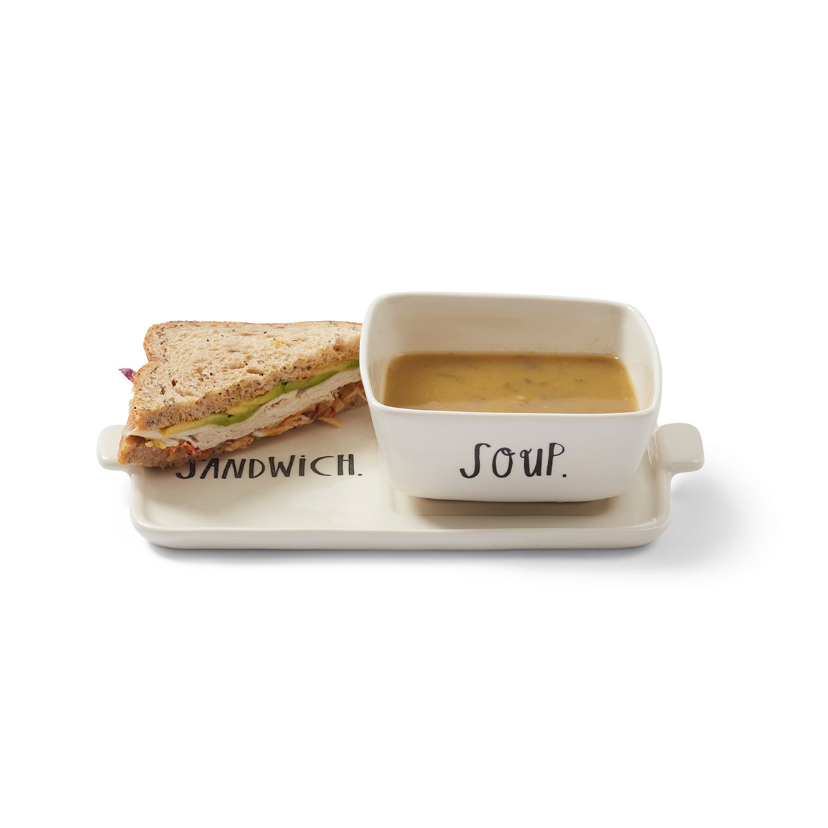 Sandwich Plate and Soup Bowl Set