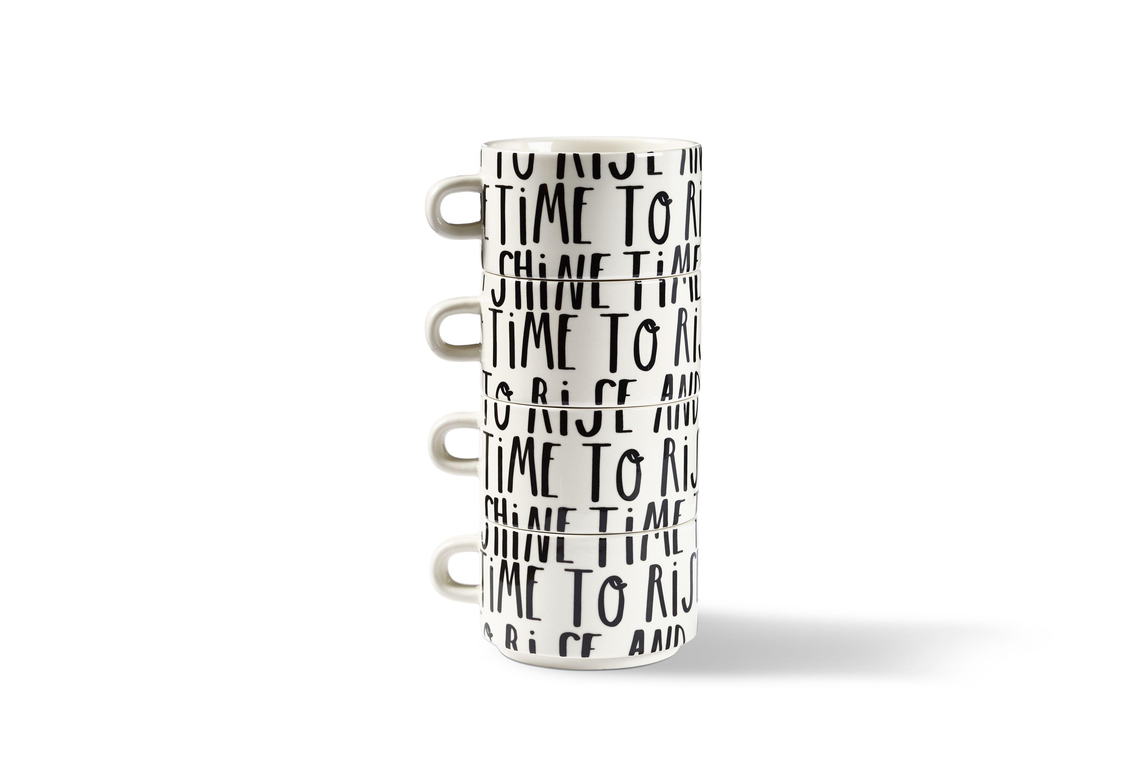 "Time to Rise and Shine" Stacking Mug Set of 4