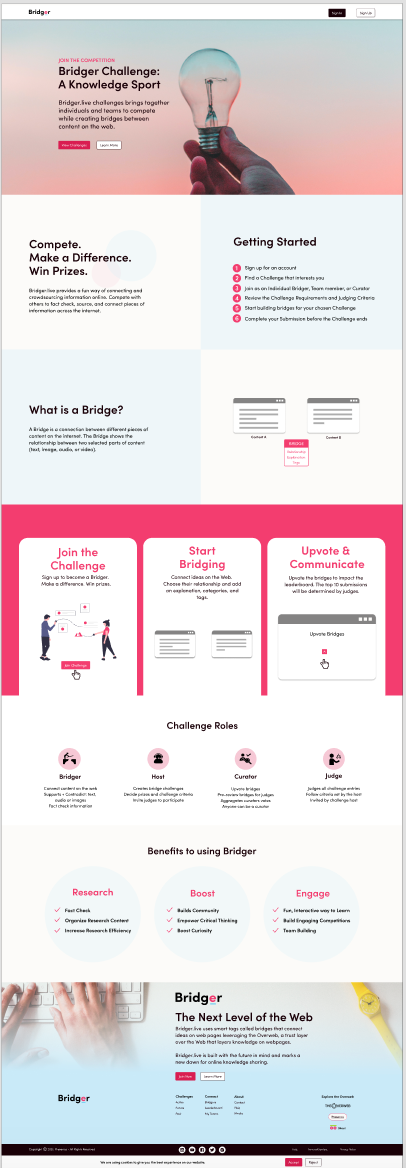 New Landing Page after user testing