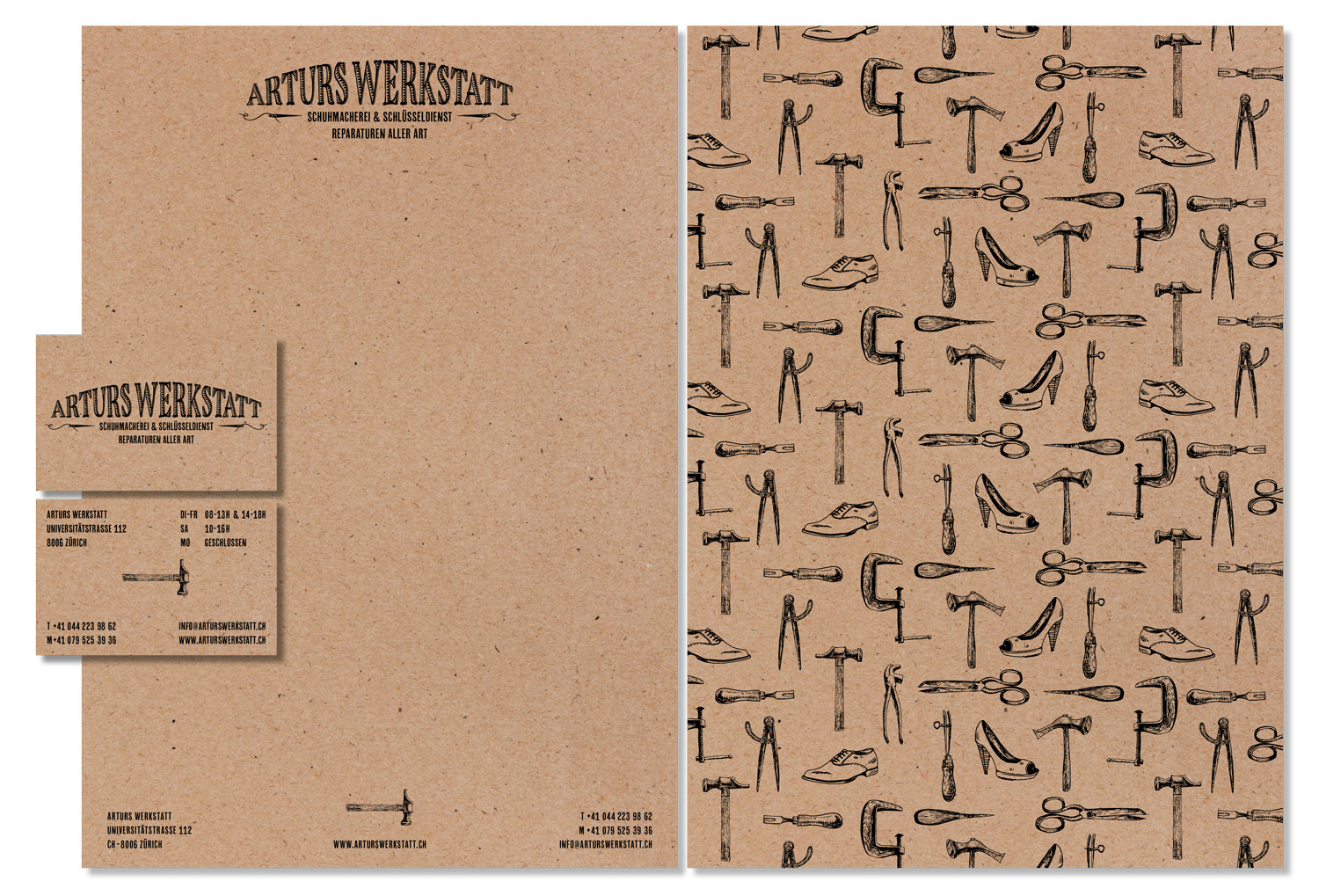 Visitenkarte (Front/Back) & Briefpapier (Front/Back), Design