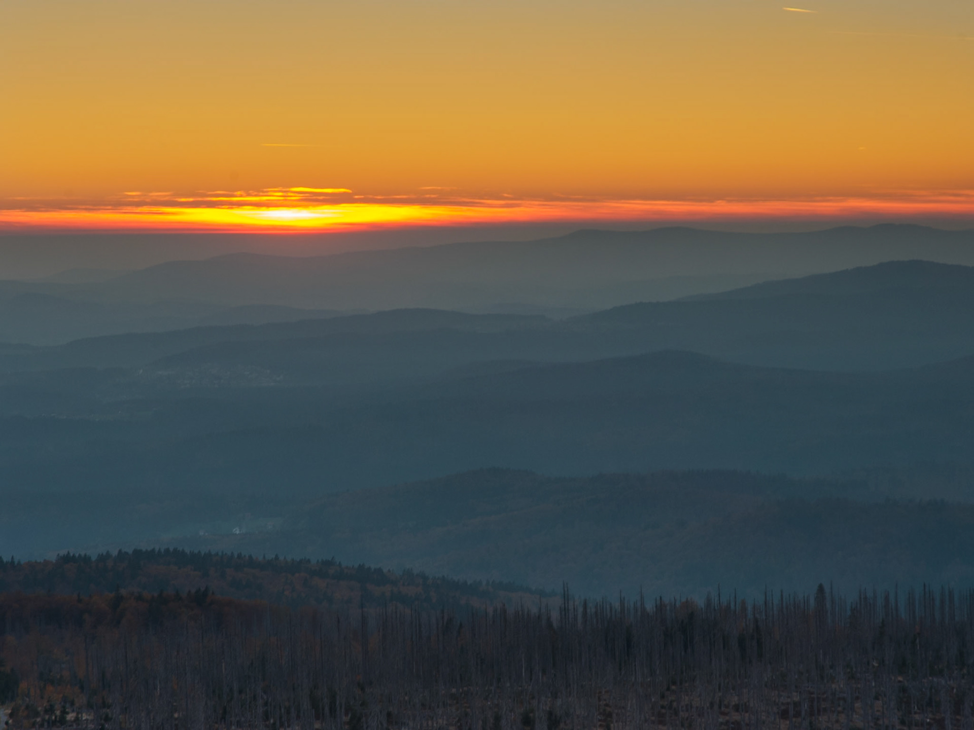 Sonnenuntergang auf dem Lusengipfel