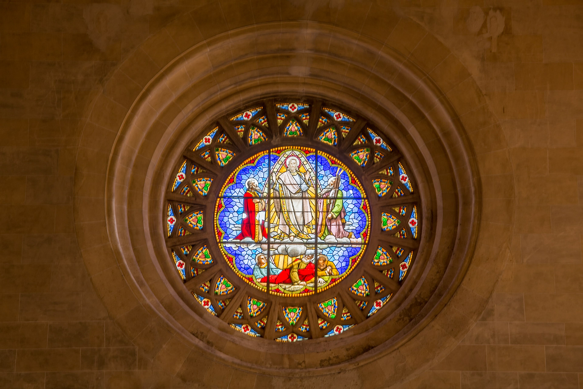 Rosette in der Kirche von Capdepera