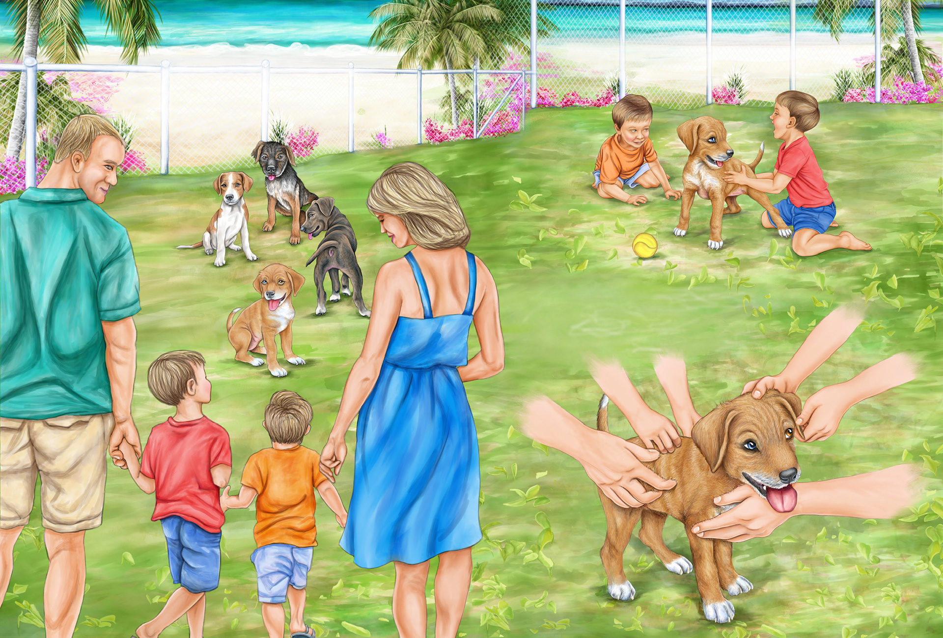 Sandy meeting family for first time