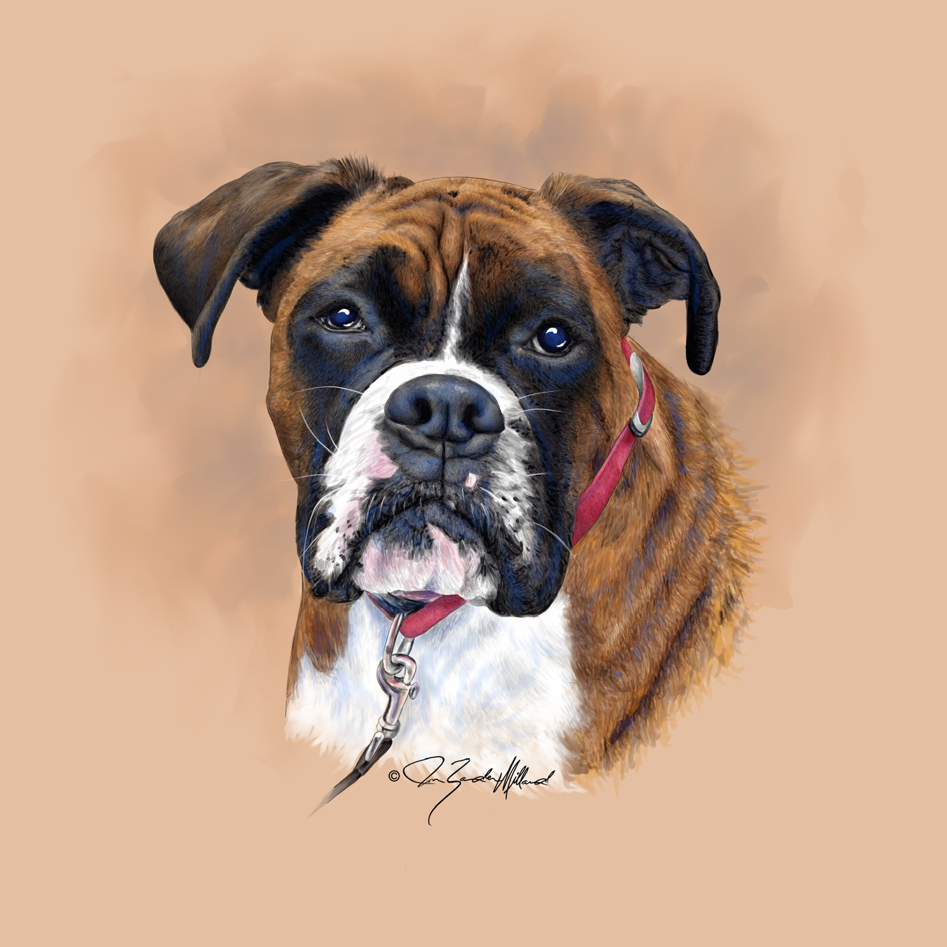 Pet portrait of Rigby by Joan Zander Millard, ZeeeArts