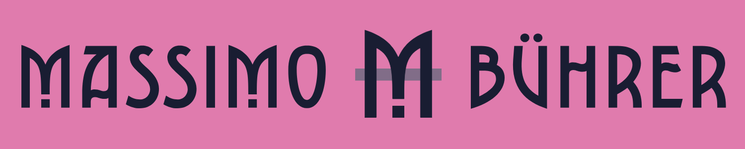 Minimalist circular logo showing the stylized initials “MB” in an elegant, modern line design, representing the brand identity of pianist and piano craftsman Massimo Bührer.