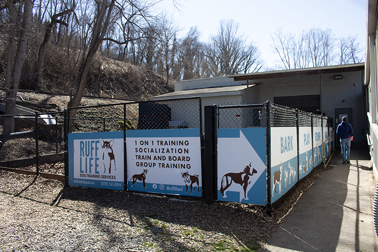 Experiential fence graphics, Installed