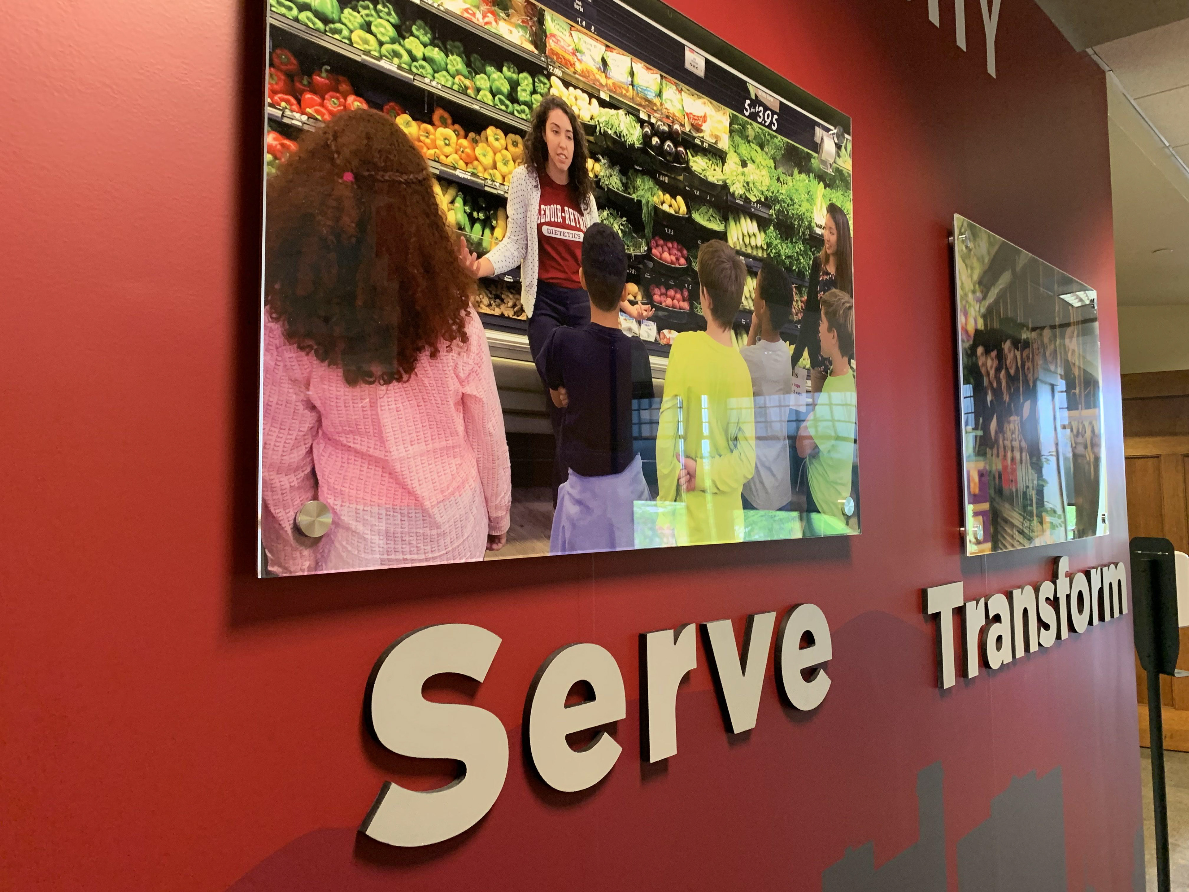 Second-surface printed polycarbonate panels with dimensional PVC lettering