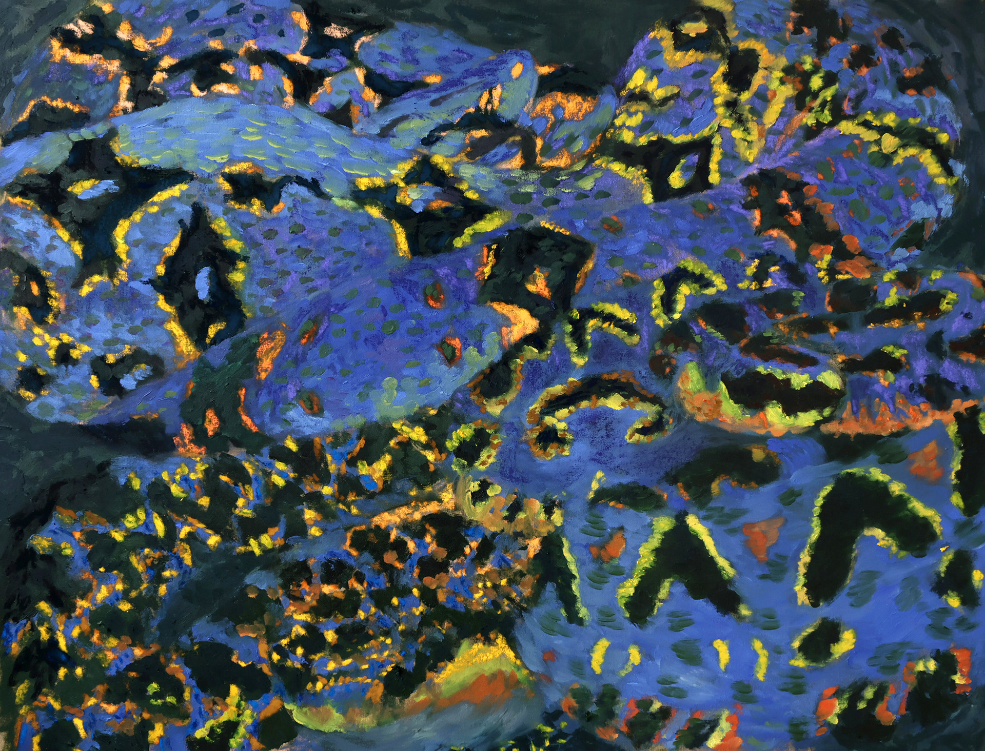 Urdidura, 2025. Oil, oil stick and dry pastel on linen. 98 x 130 cm.