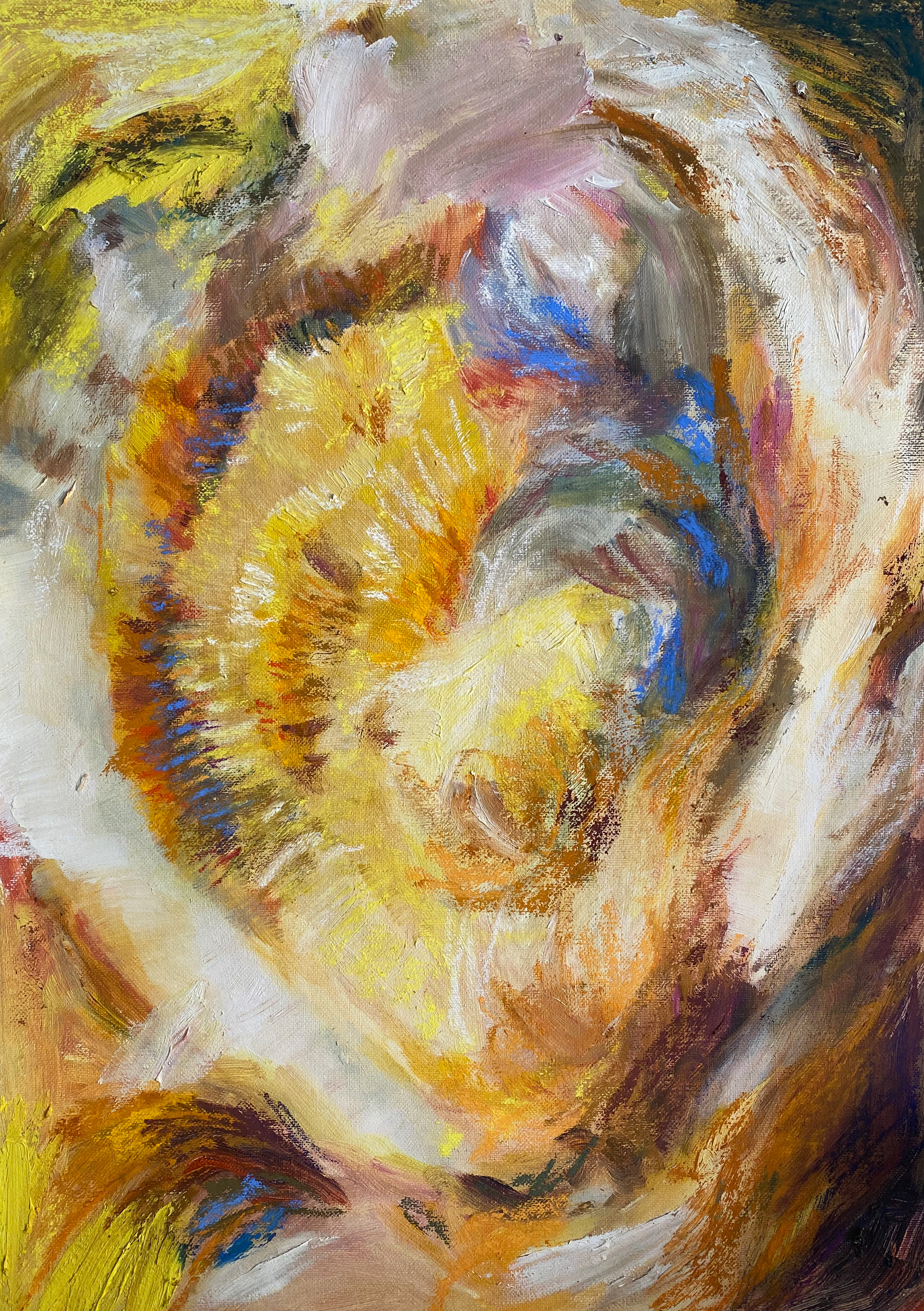 Yellow oyster, 2022. Oil on canvas. 43 x 25 cm