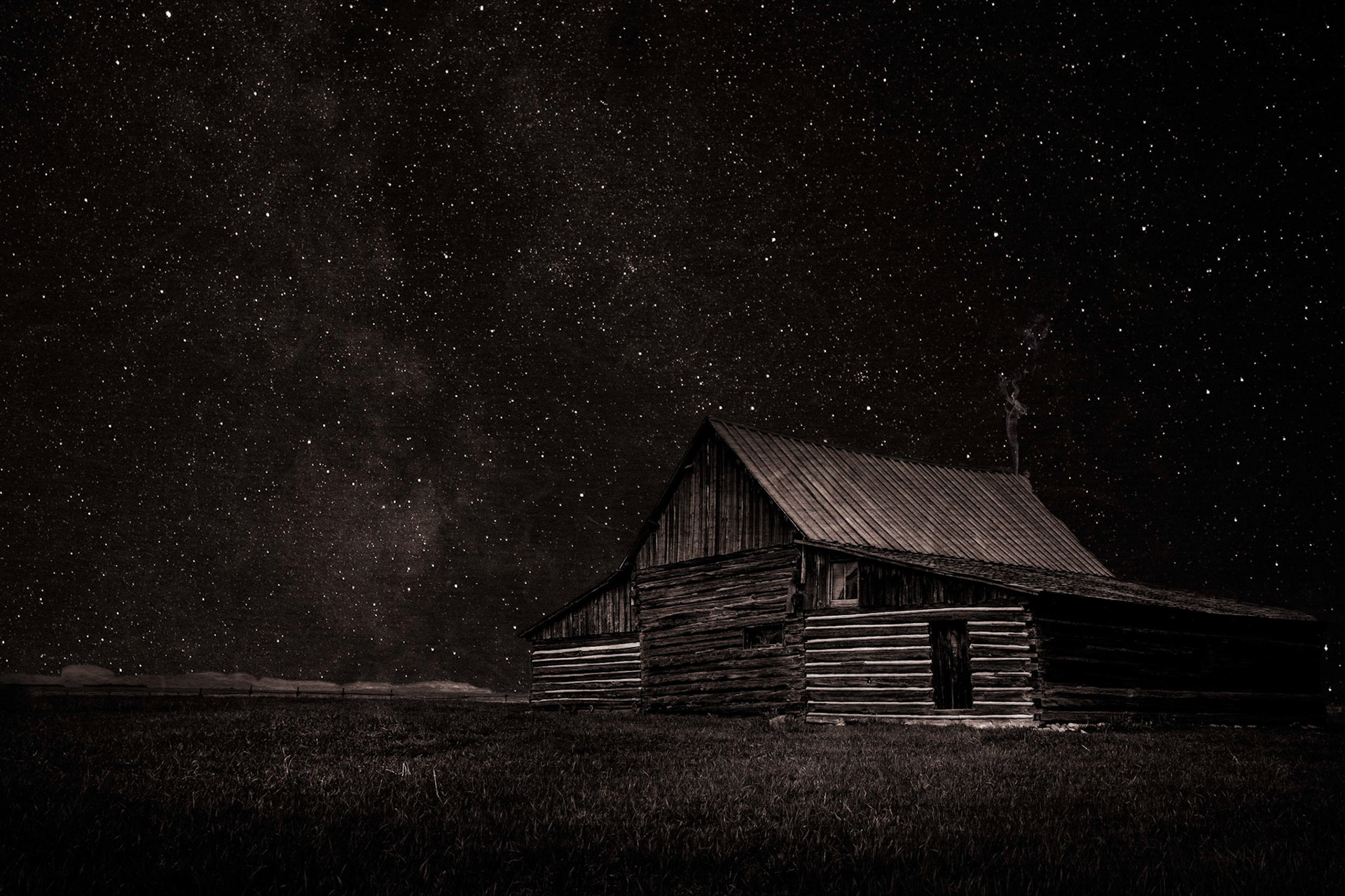 Barn Starry Night