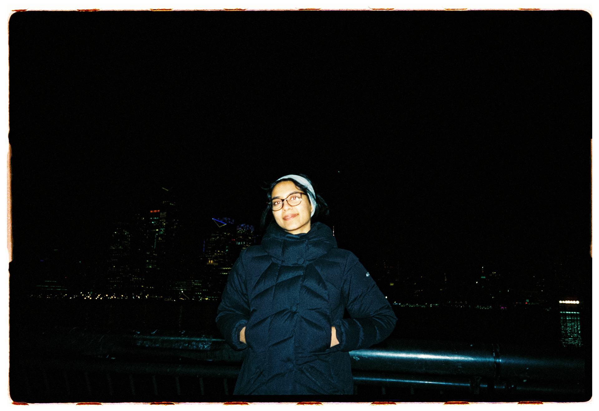 Shagun next to Hudson River 2025