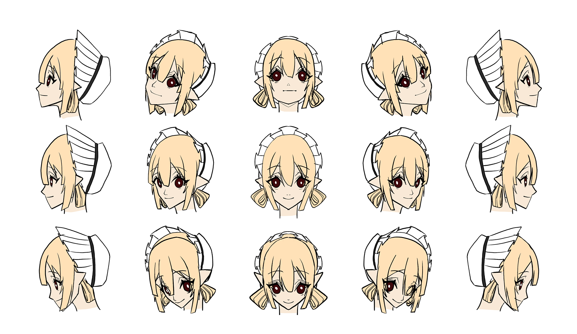 Character Head in Different Angels
