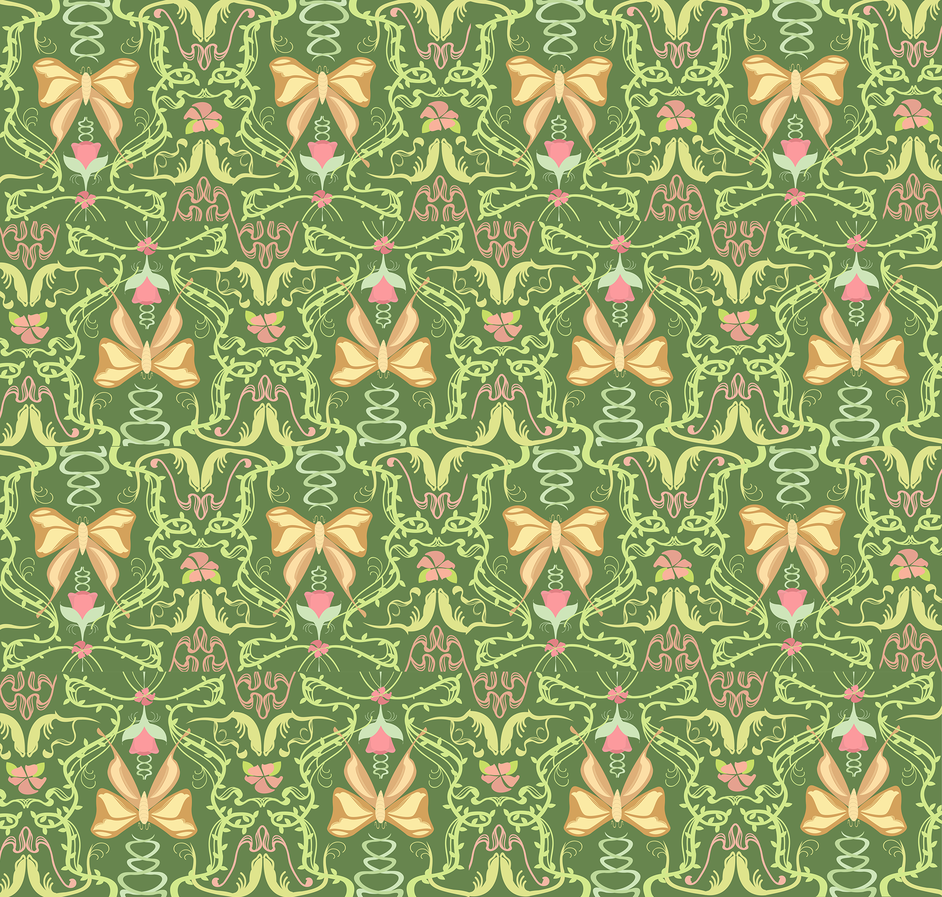 Final Pattern with Art Nouveau Color Palette