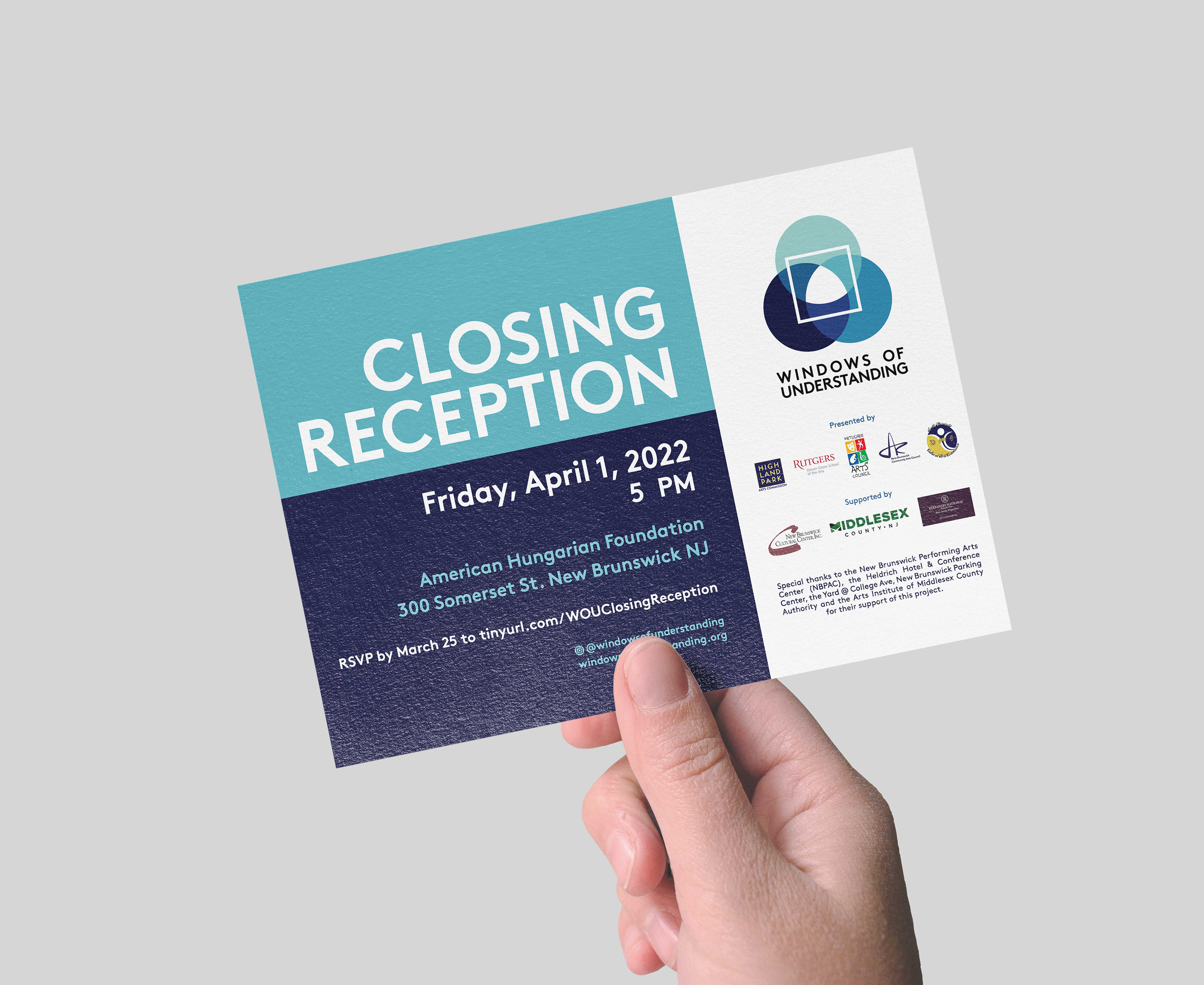 Closing Reception Invitation Design Mockup