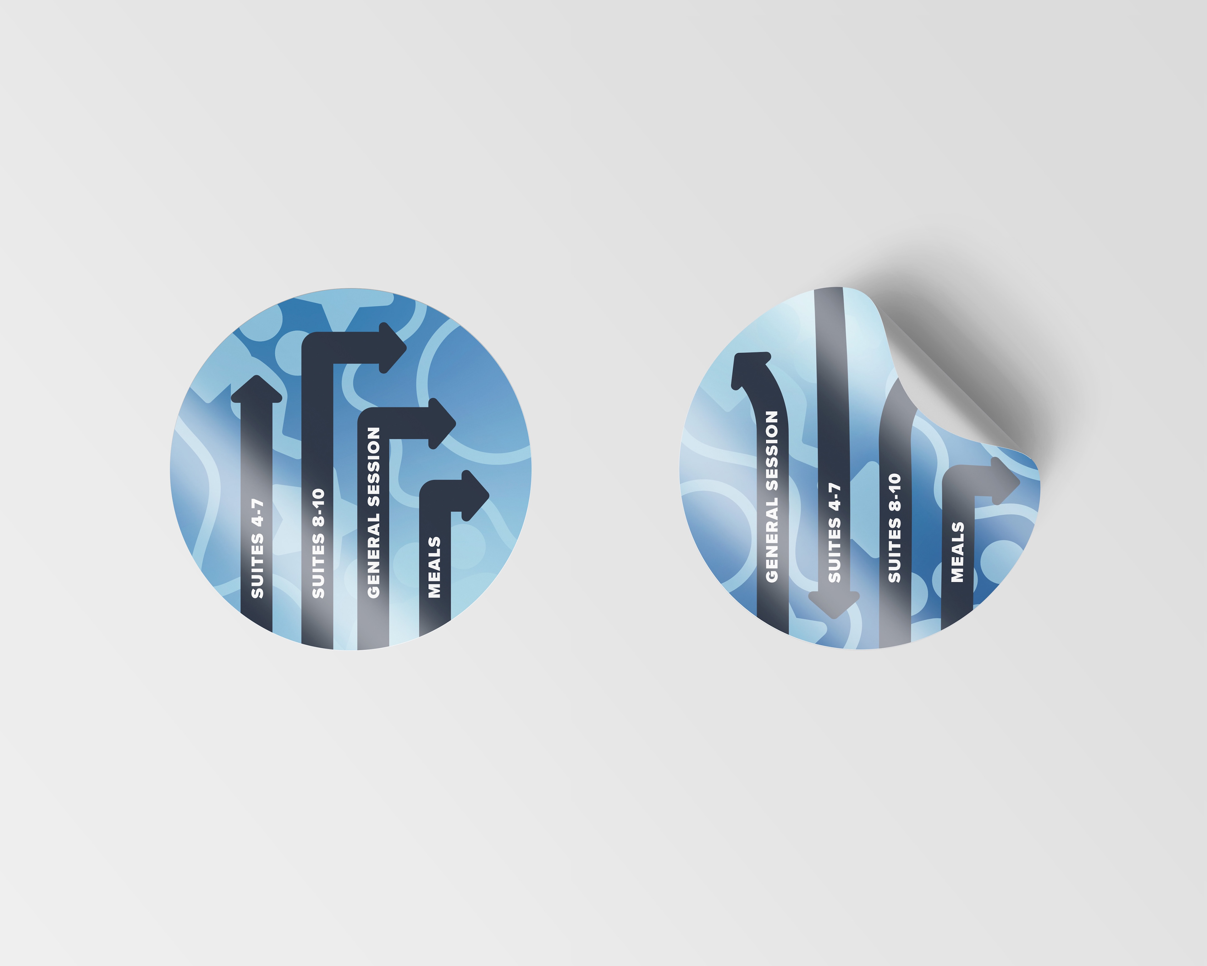 Interior directional floor decals