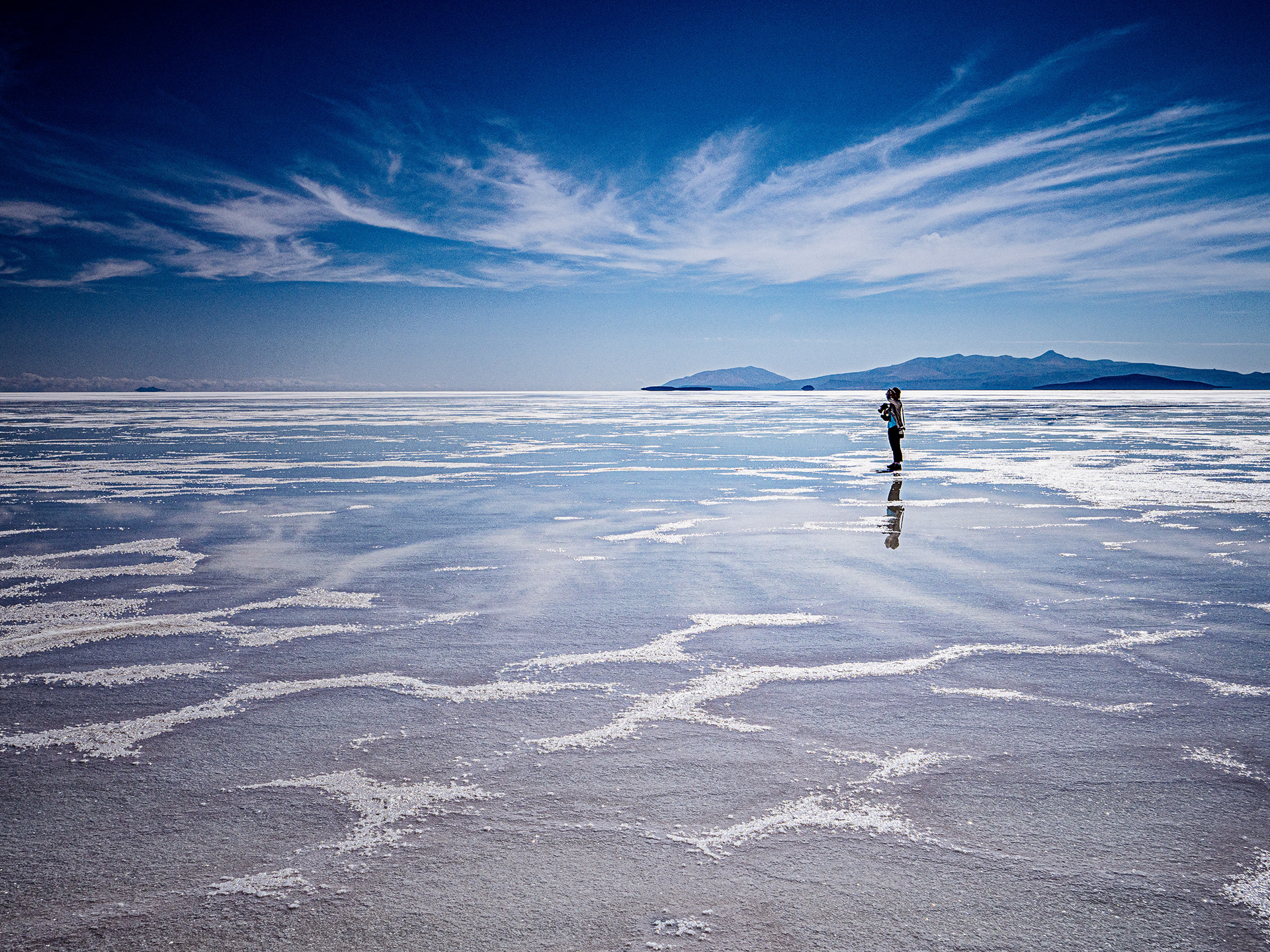 Le salar de Uyuni et ses reflets