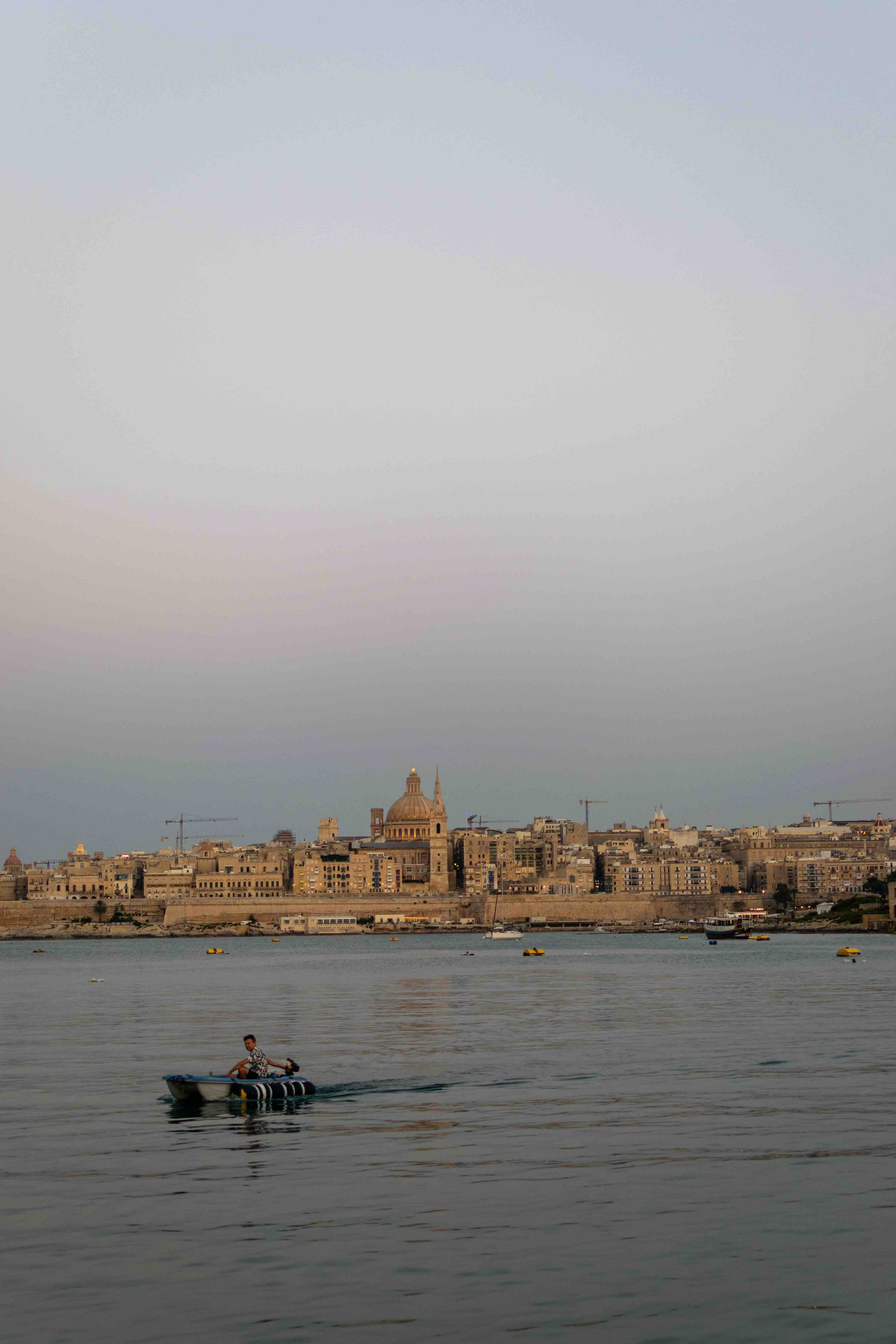 Sunset in the harbour of Valetta