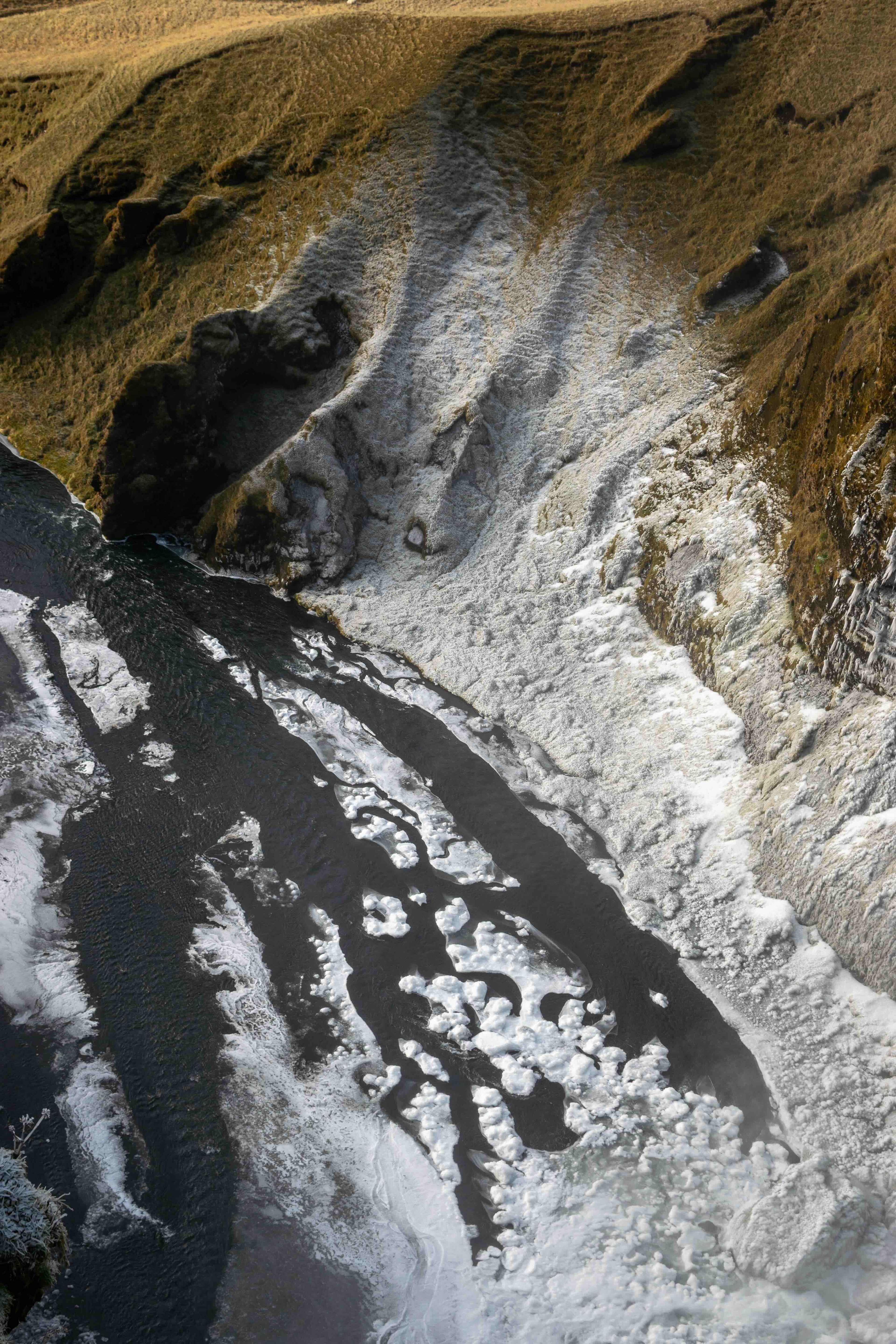 Aerial view of Skógafoss
