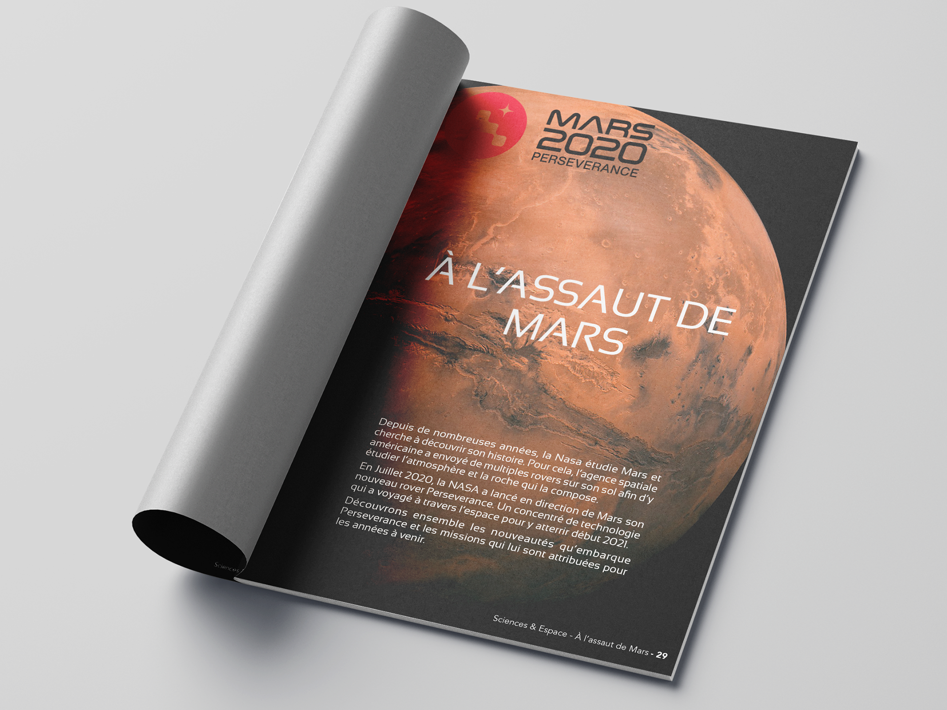 Création de 6 pages pour un Magazine "Sciences & Espace", grand public