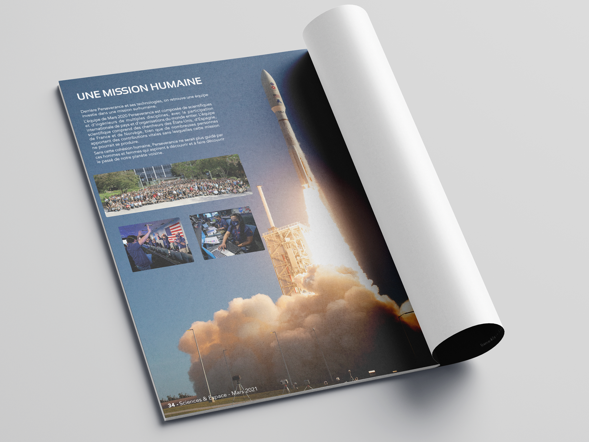 Création de 6 pages pour un Magazine "Sciences & Espace", grand public