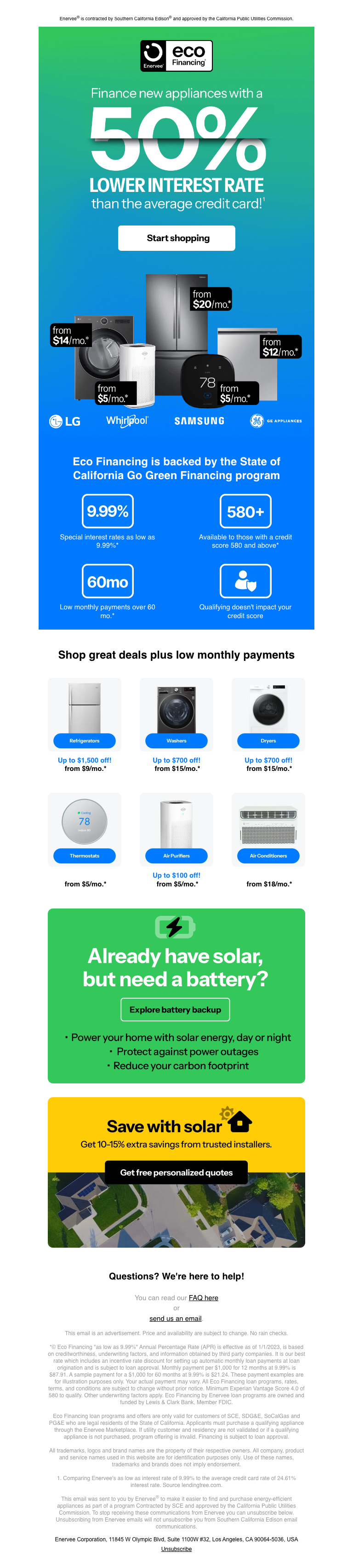  "50% lower interest rate" messaging