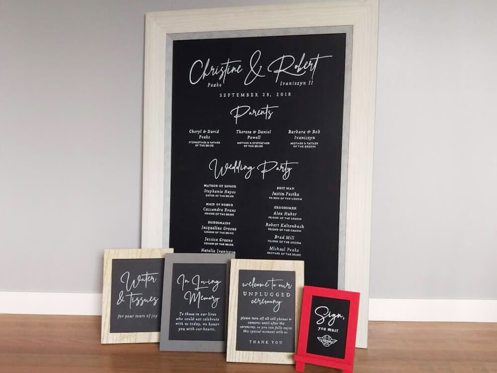 Wedding Signage - Designed & Handmade