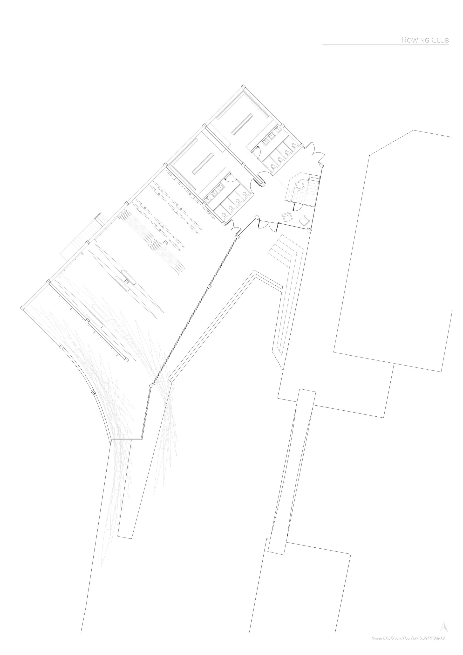 Ground Floor Plan showing changing rooms and boat storage
