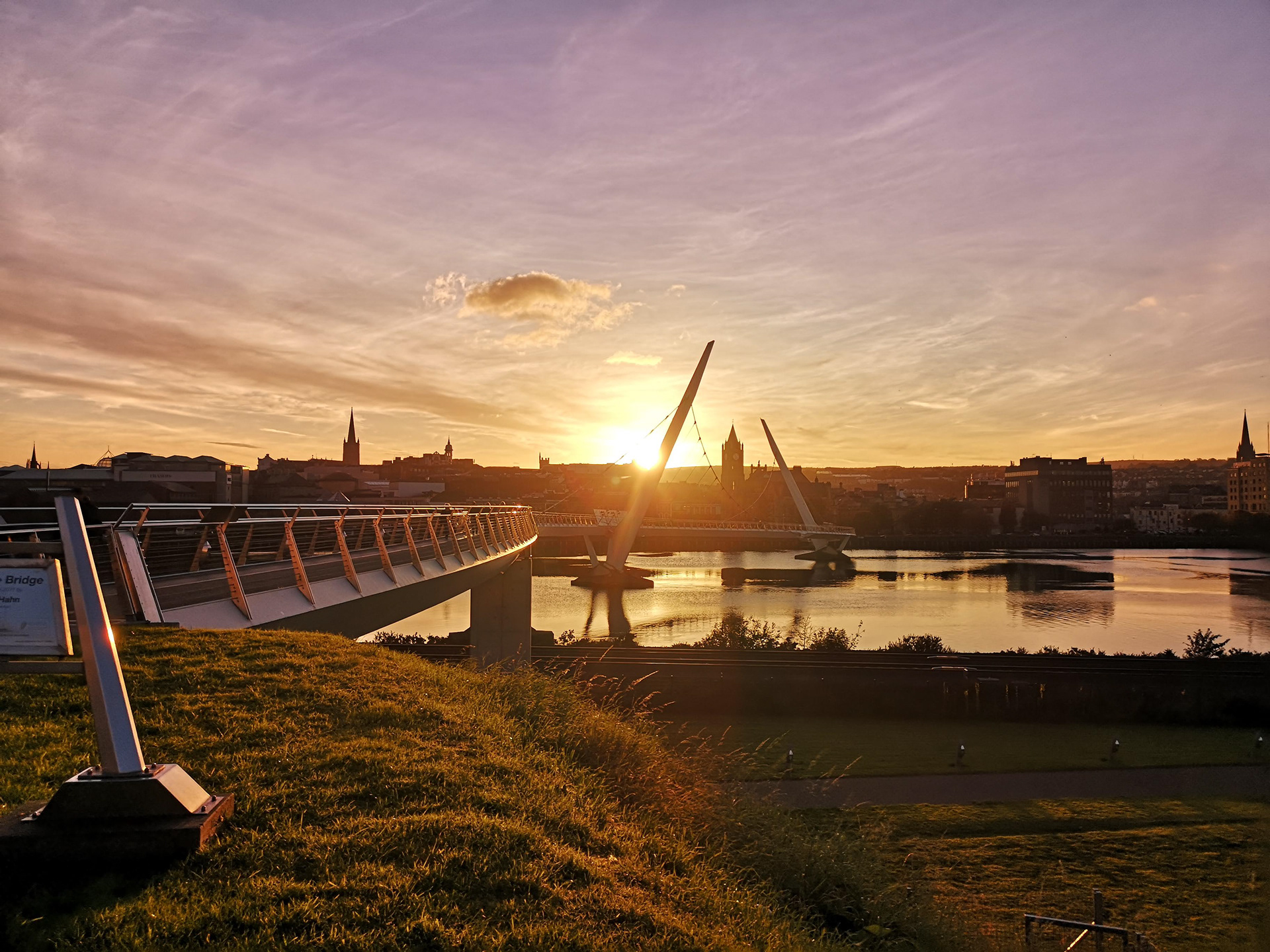 The Peace Bridge at Sunset | Derry