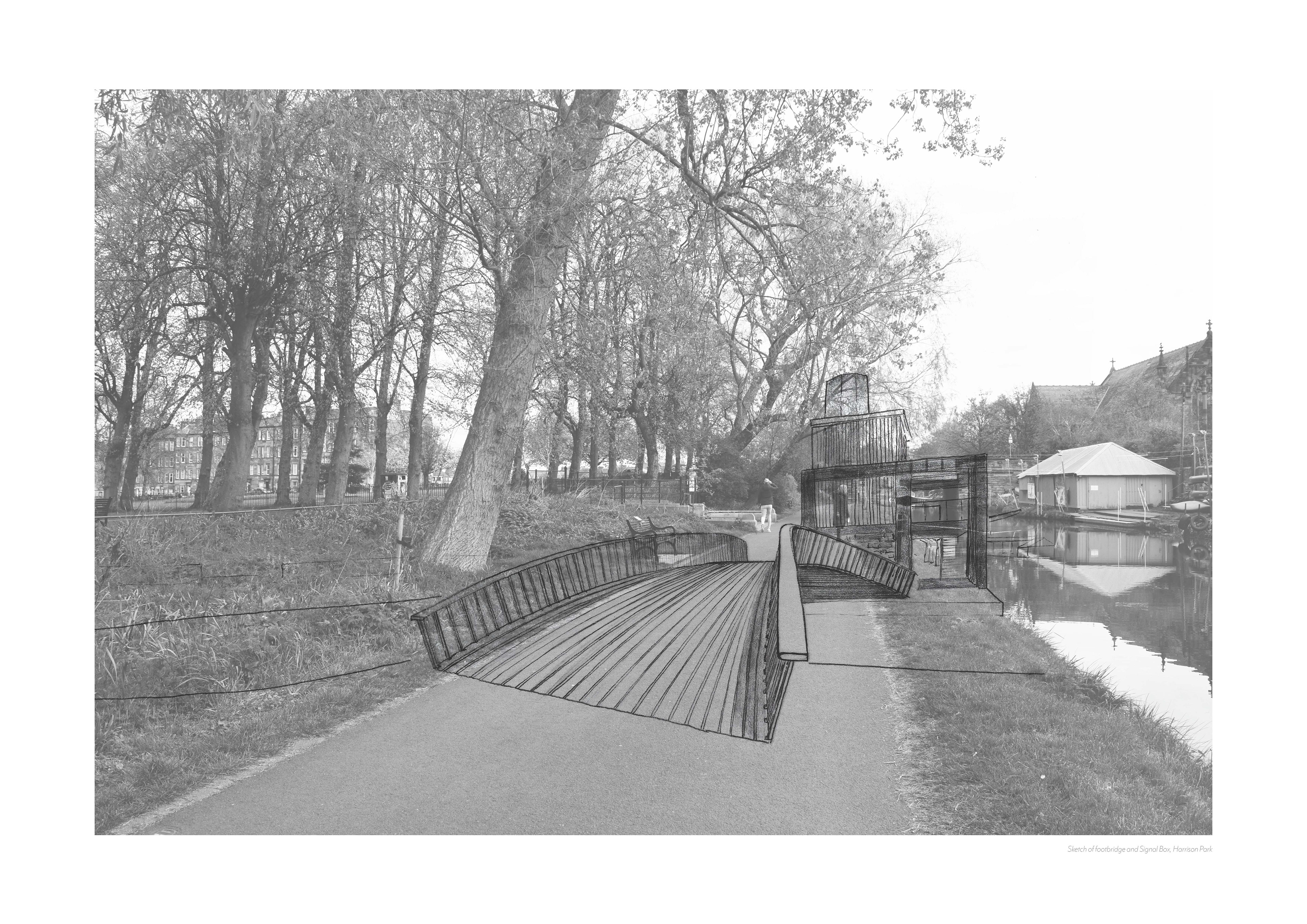 Footbridge and Signalbox, maintaining the towpath
