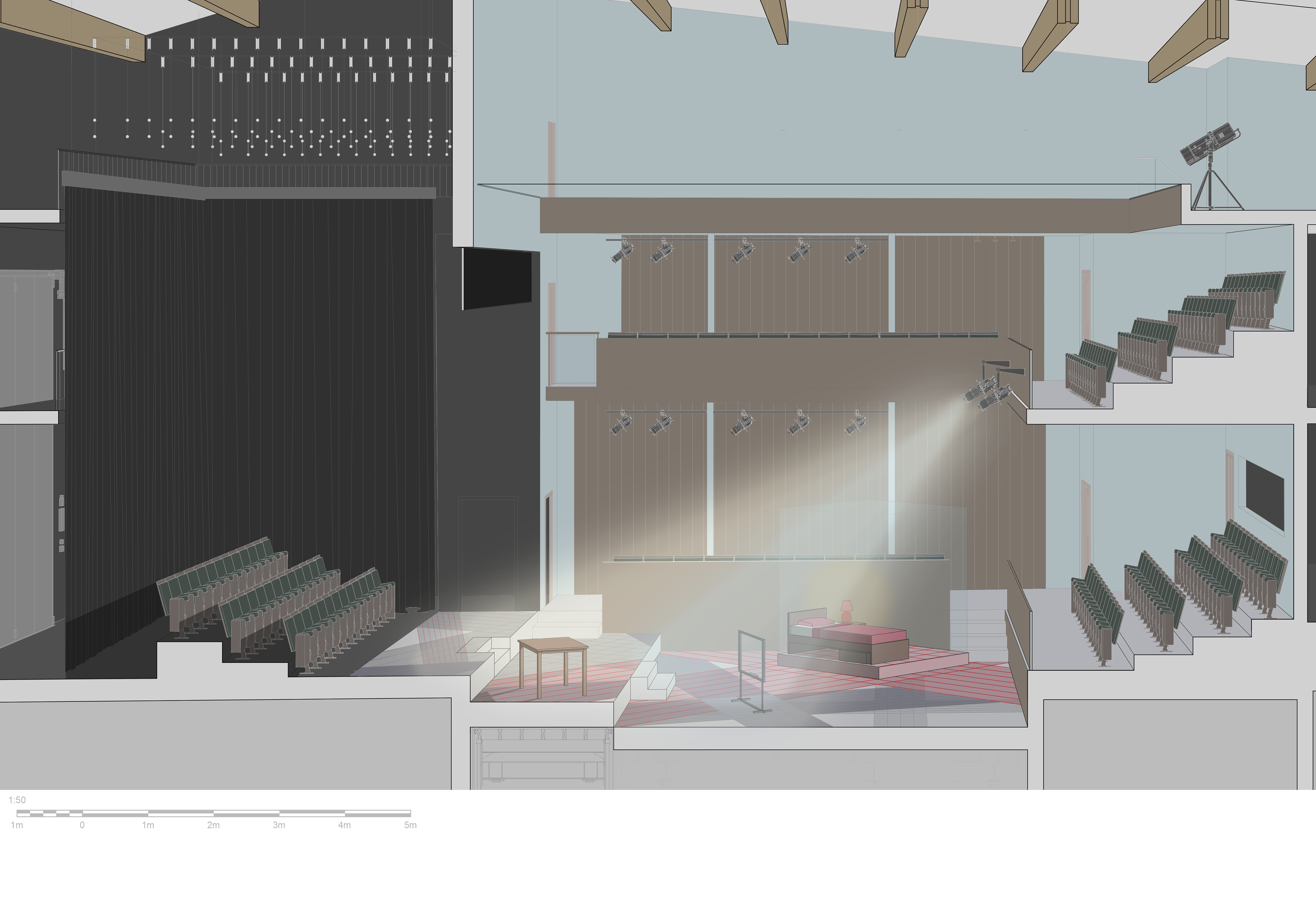 Proposed section of the set in situ