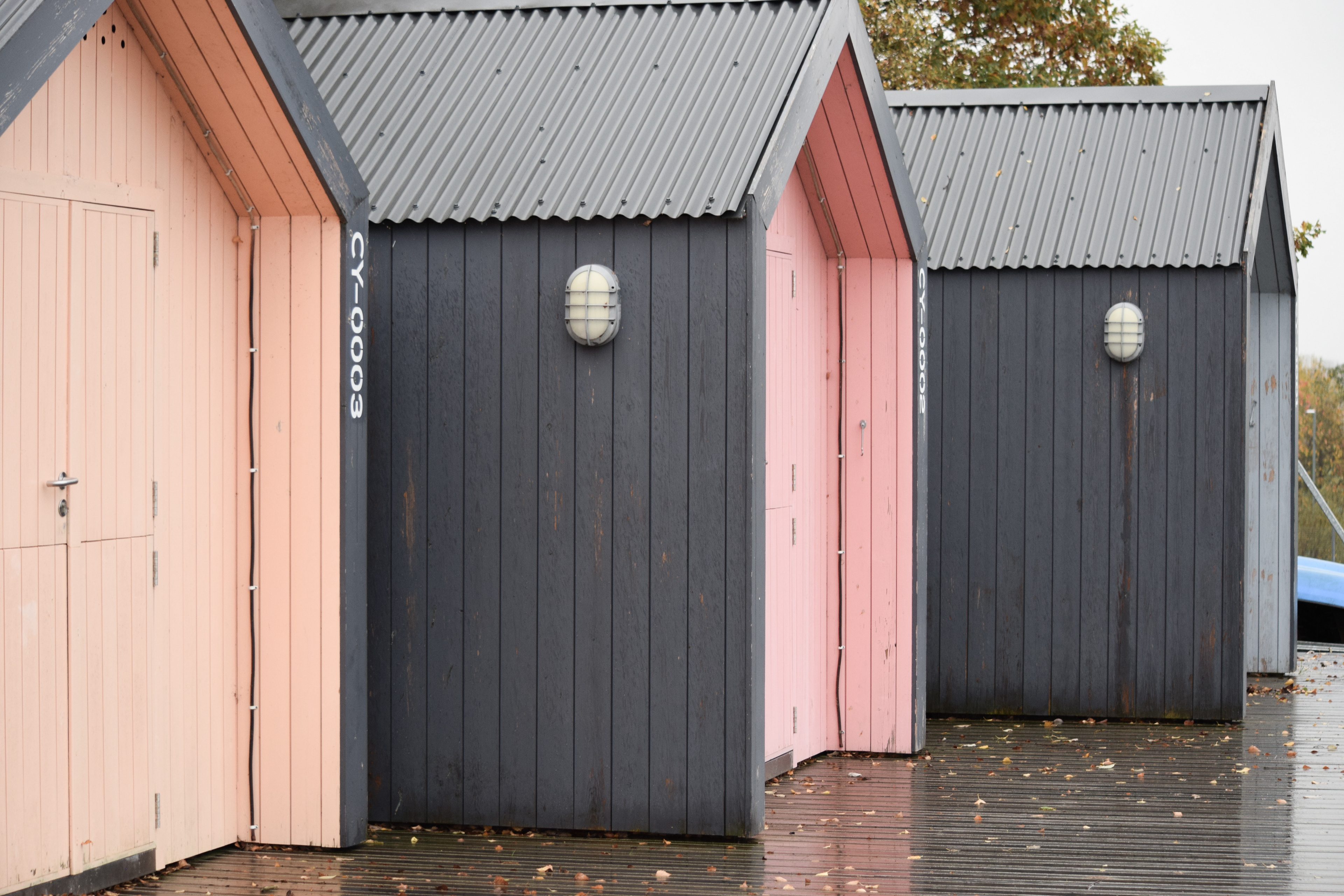Beach huts at the Falkirk Wheel
