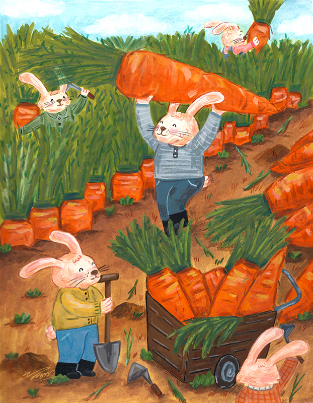 Jeju island rabbit series 1 - harvest carrots