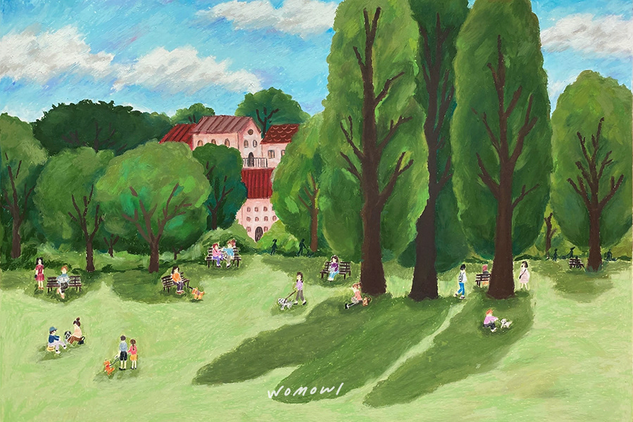 2023 Walk in the park / 51x31 / Oilpastel