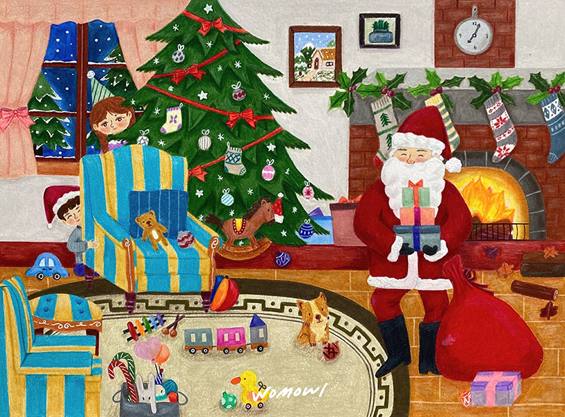 2022 christmas visit / 20x28 / coloredpencil