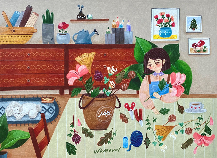 2022 the florist series / 20x28 / coloredpencil
