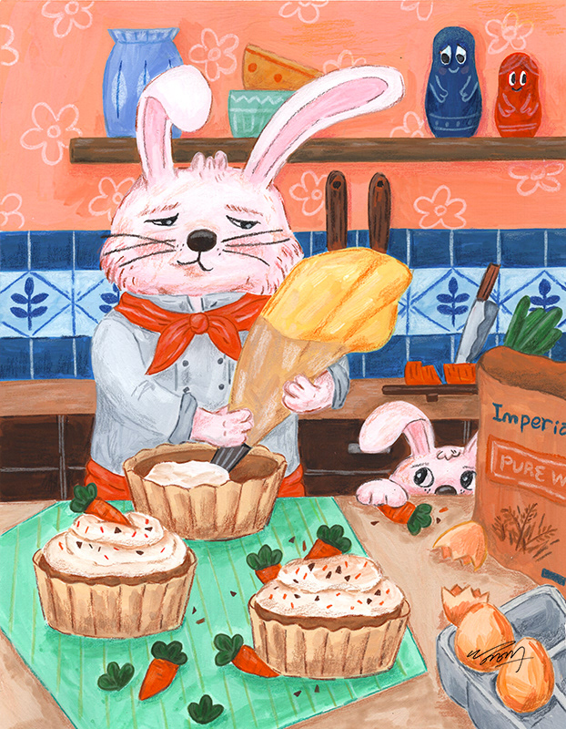 Jeju island rabbit series 2 - Making Carrot Cake