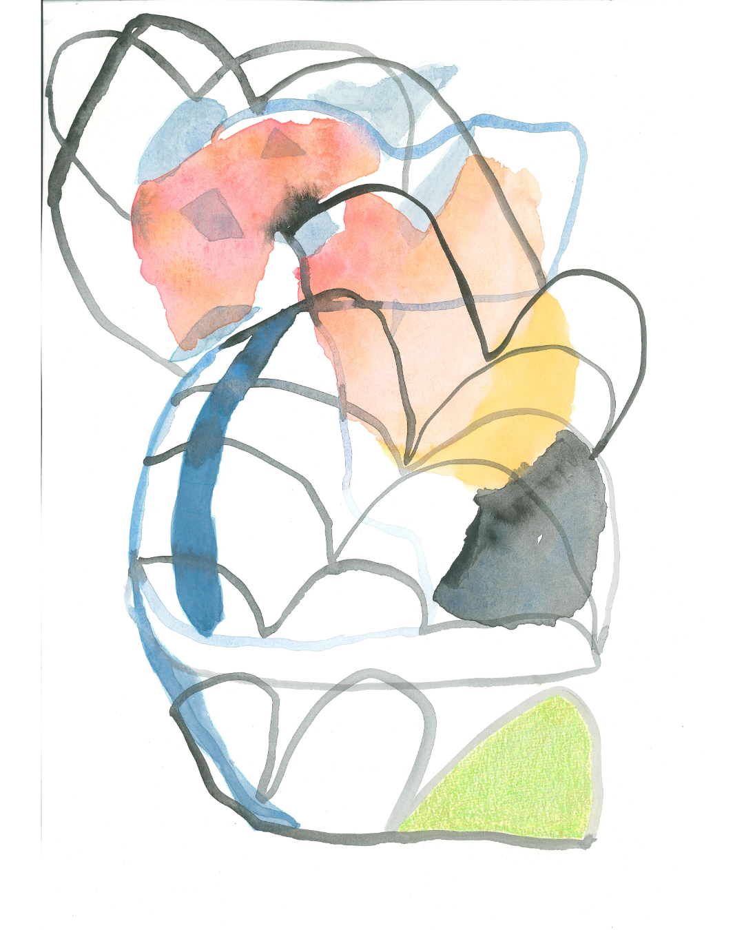 S/t, 2024. Gouache, crayón y acuarela sobre papel 300 gr, blanco natural y libre de ácidos. 35 x 25 cm. (enmarcada, consultar precio)