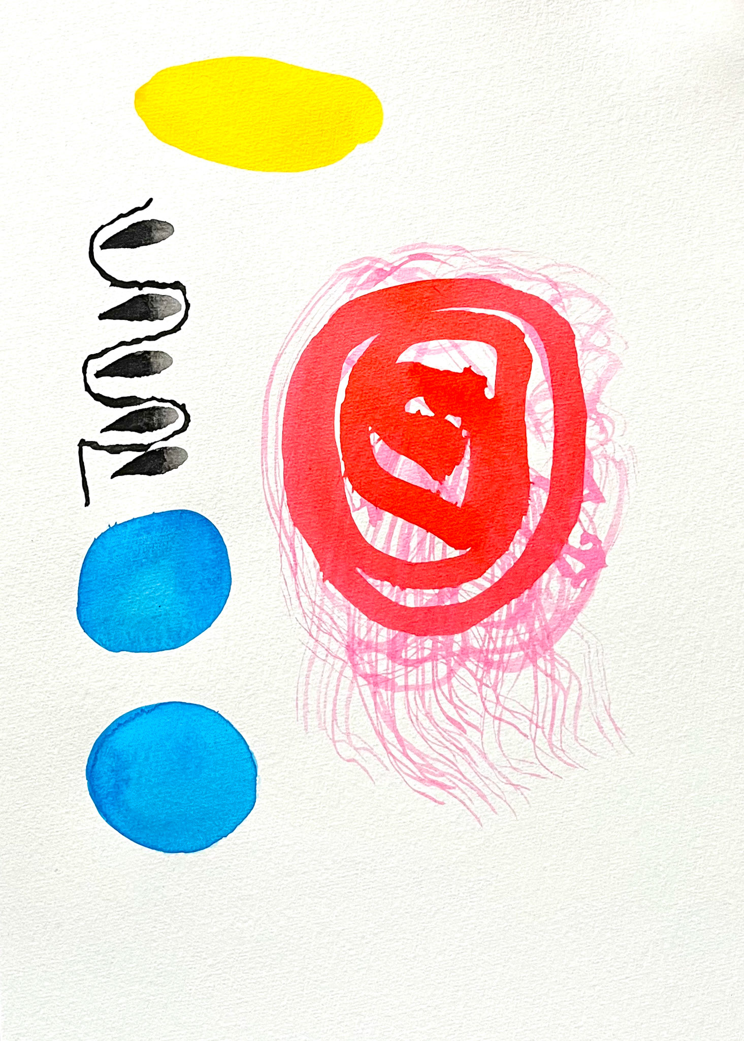 S/t., 2024. Gouache y tinta sobre papel 300 gr, blanco natural y libre de ácidos. 25 x 35 cm. (150 dólares)