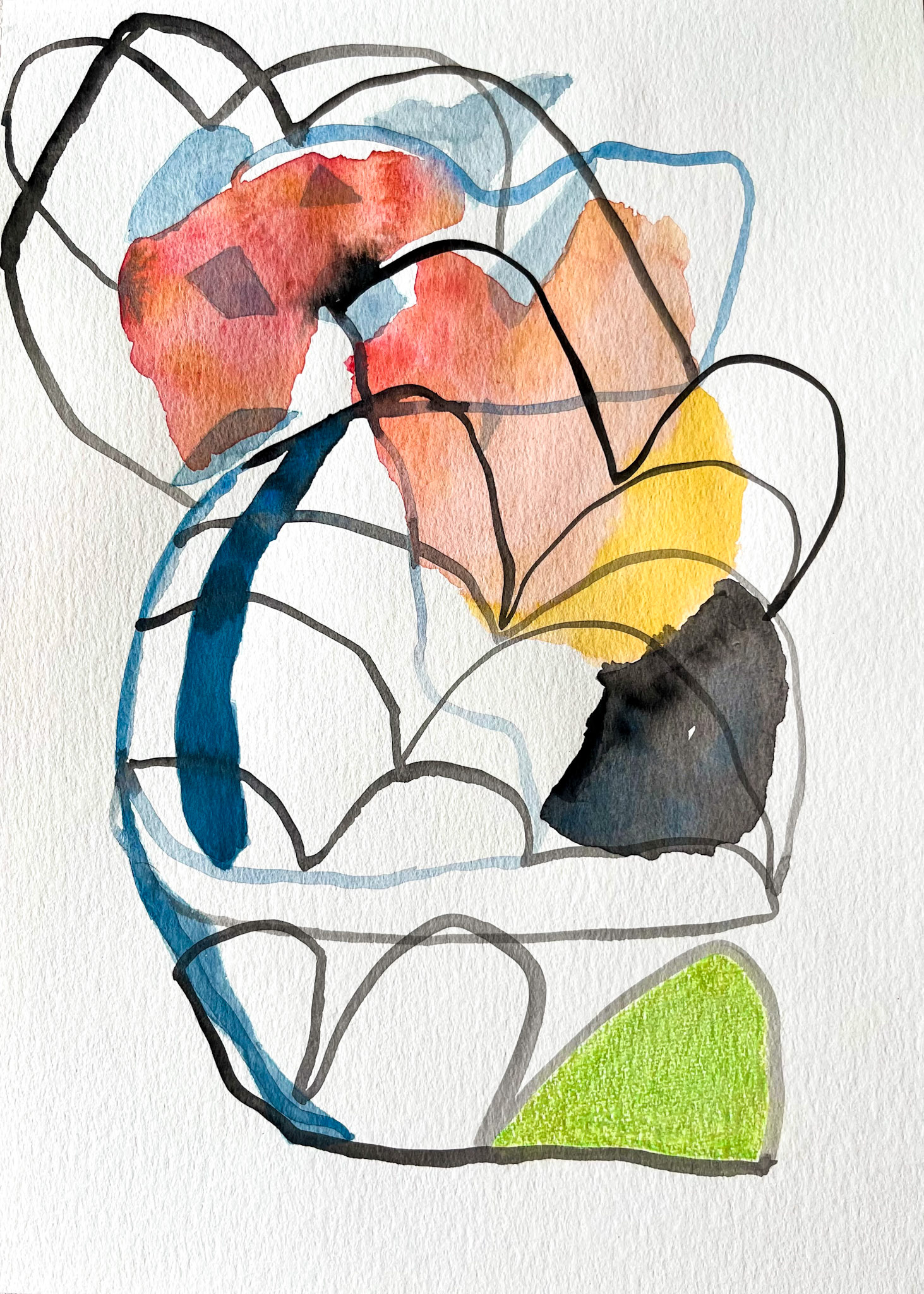 S/t, 2024. Gouache, crayón y acuarela sobre papel 300 gr, blanco natural y libre de ácidos. 35 x 25 cm. (150 dólares)