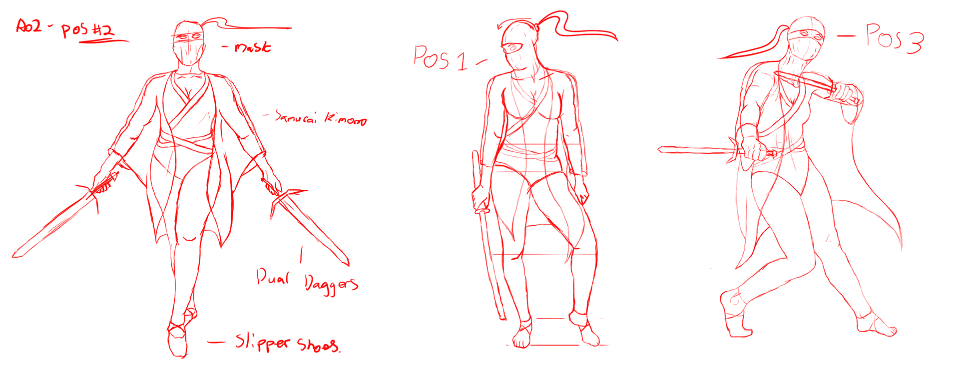 Character Design - Pose work Sketches