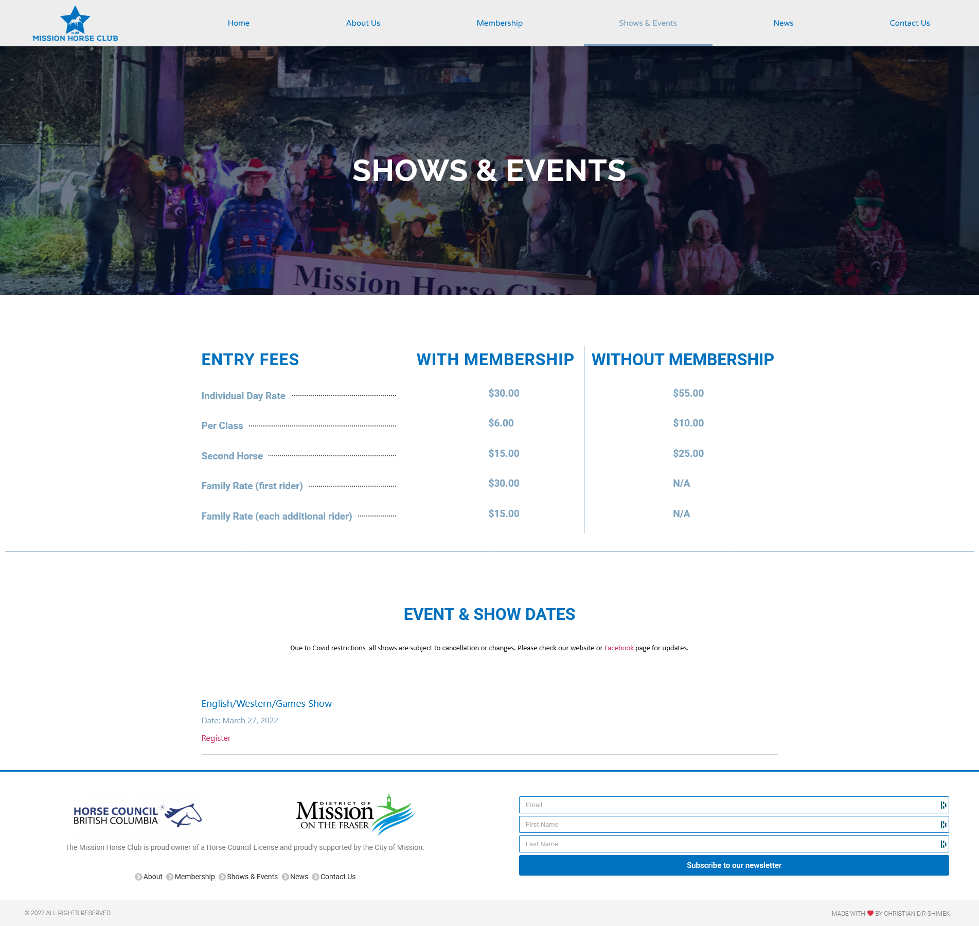 Events Page