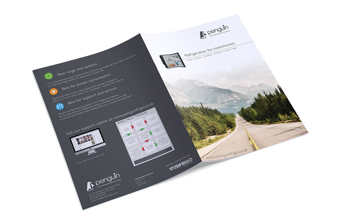 PPenguin Refrigeration motorhome brochure cover