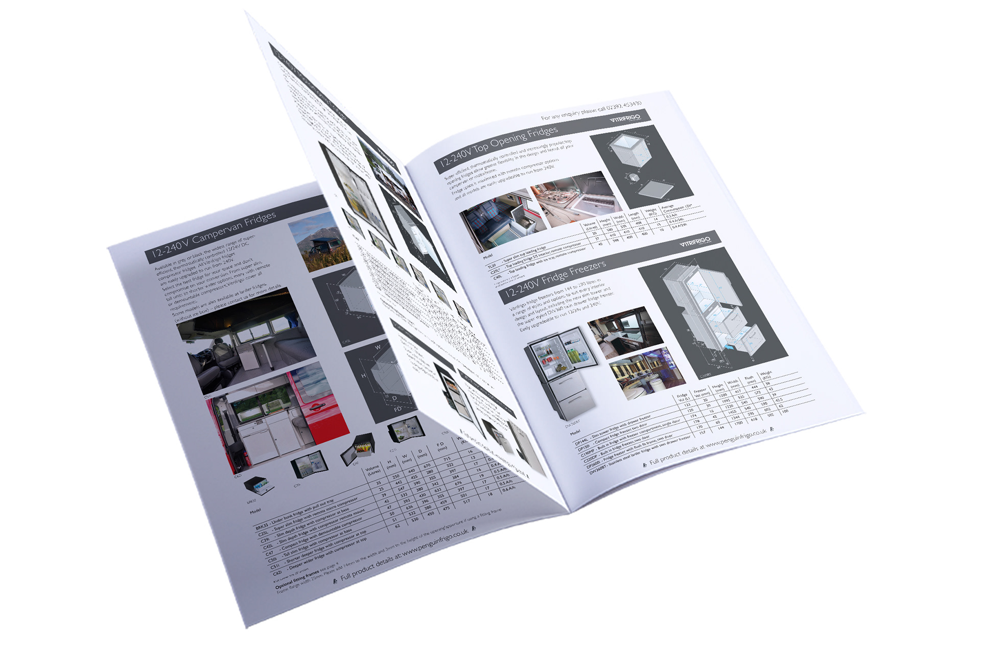 PPPenguin Refrigeration motorhome brochure spread