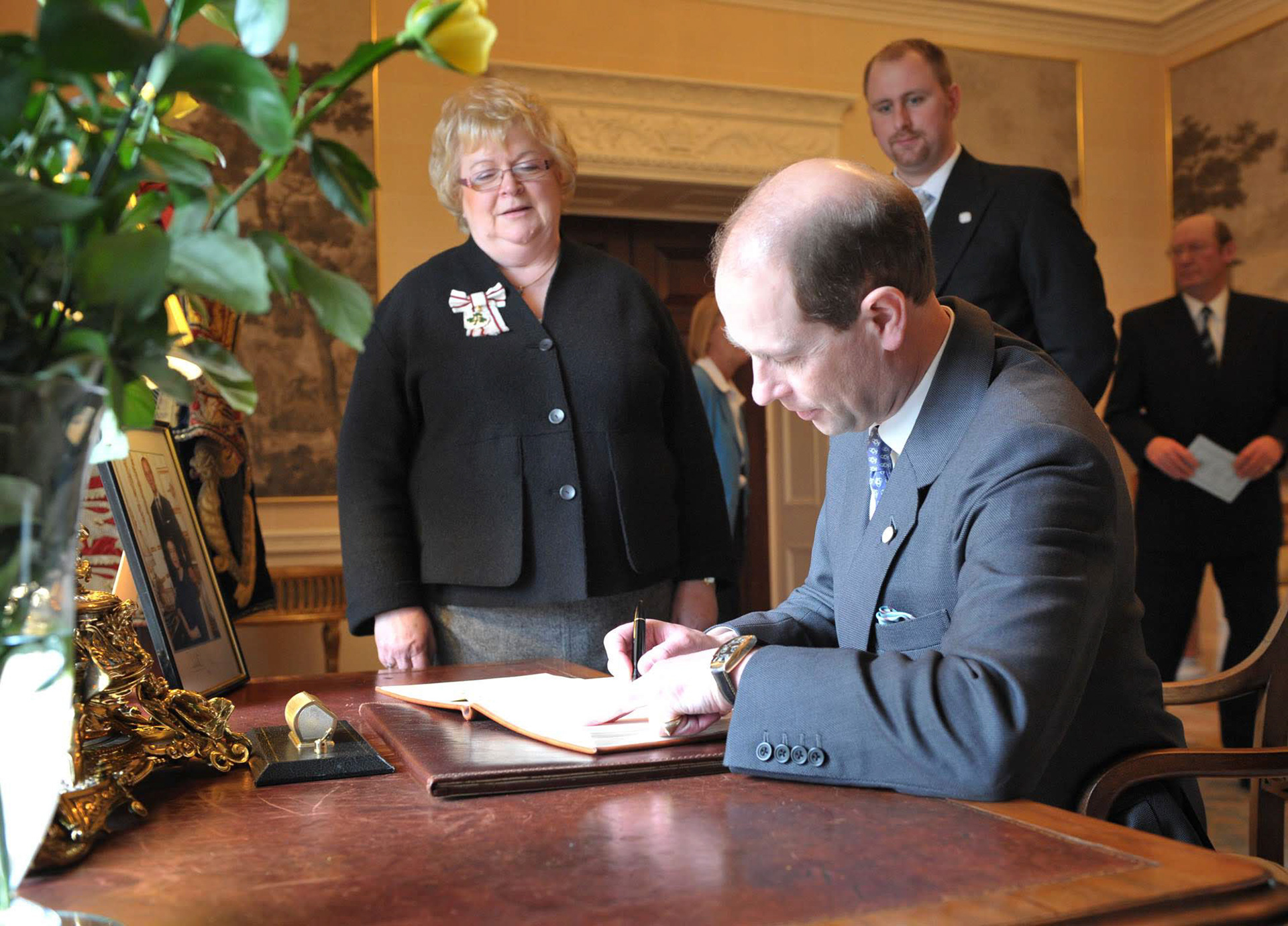 His Royal Highness The Earl of Wessex signs the visitors book before leaving Hillsborough Castle today (Friday) where he met around 50 Duke of Edinburgh Gold Award winners.Photo by Aaron McCracken/Harrisons 07778373486