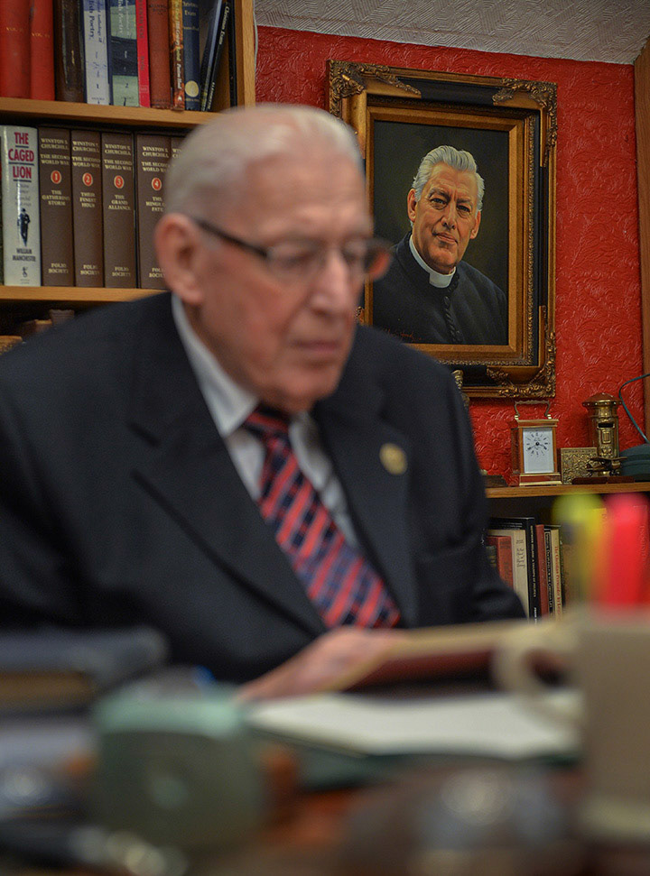 Lord Banside, Rev Dr Ian Paisley pictured in his study at his home in Belfast.Photo by Aaron McCracken/Harrisons