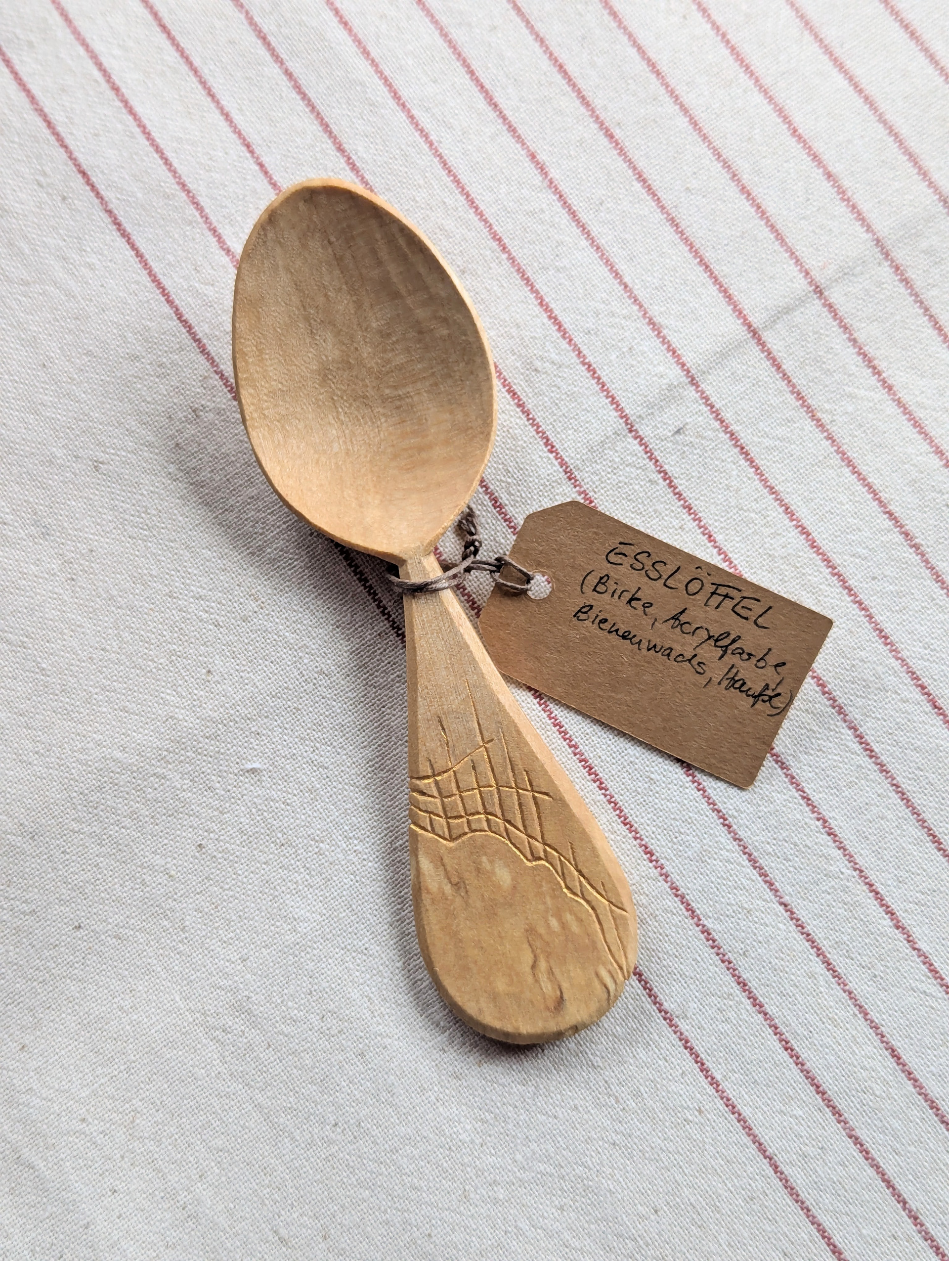 No. 23 / Esslöffel - 14 cm - Birke, Acrylfarbe, Bienenwachs, Hanföl - 24 €