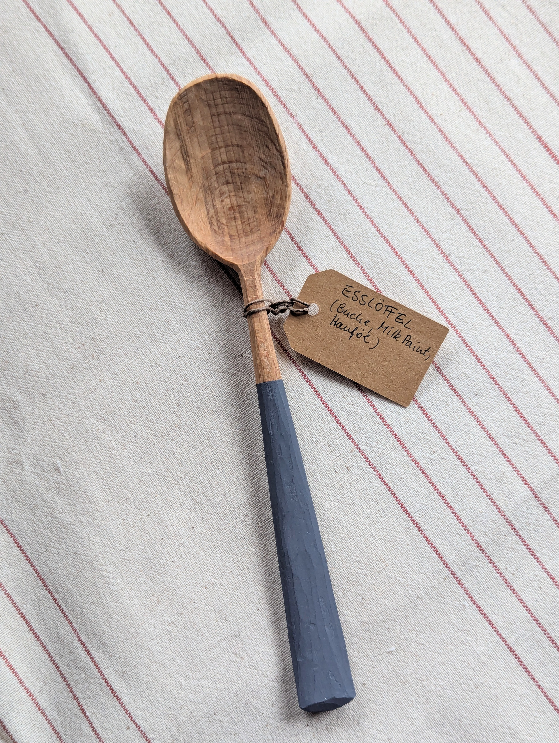 AUSVERKAUFT - No. 22 / Esslöffel - 21 cm - Buche Milk Paint, Hanföl - 24 €