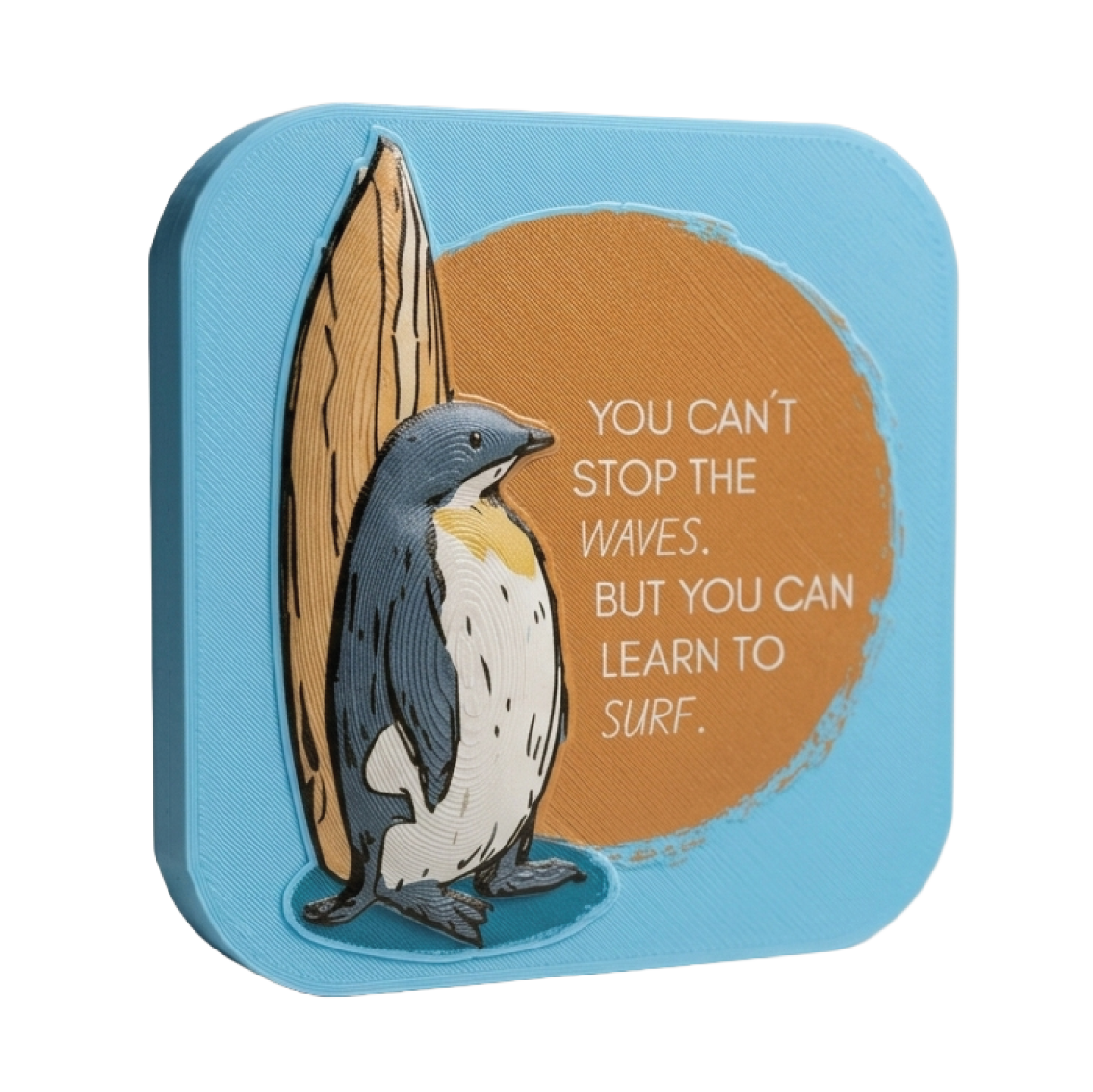 Pinguim surf c/ mensagem